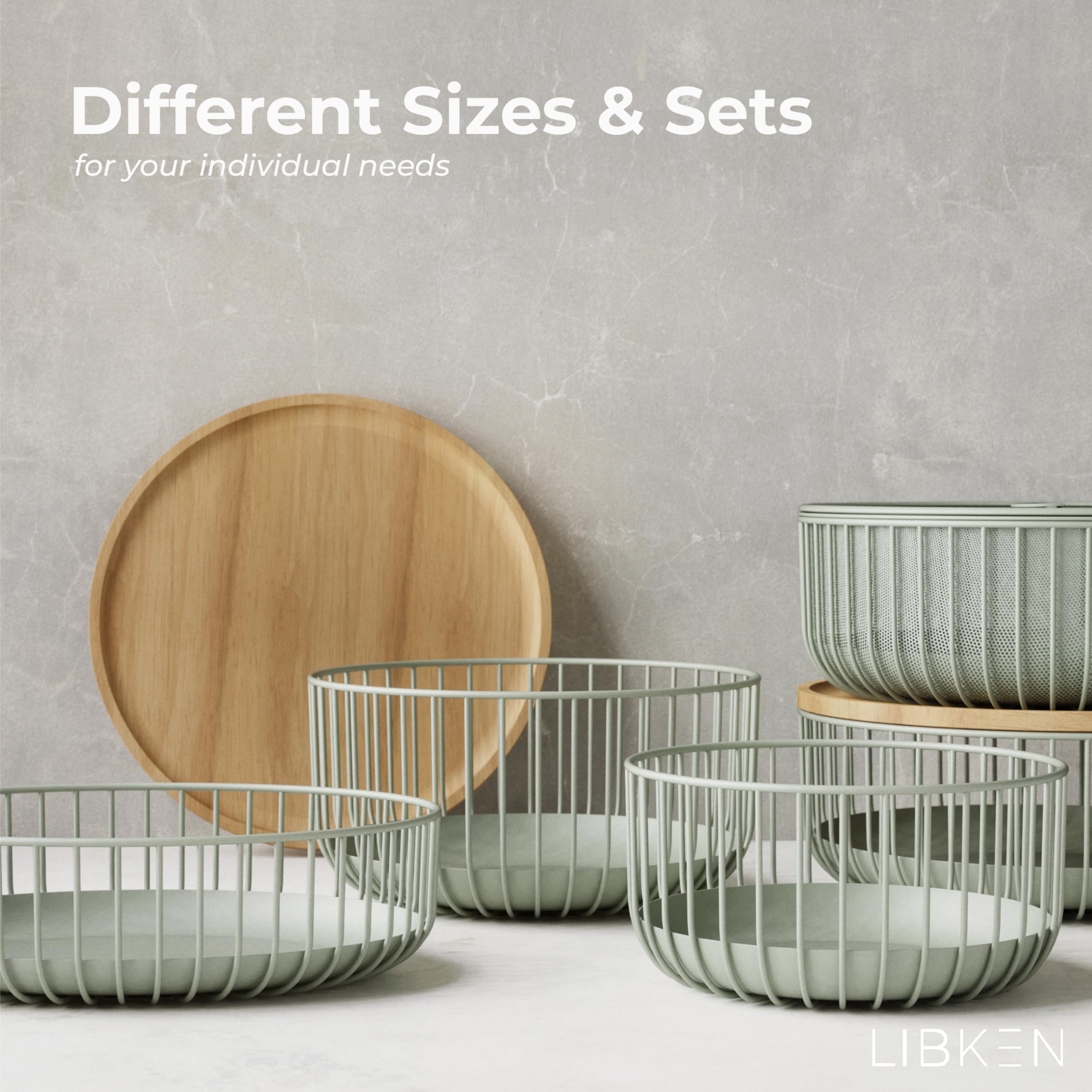 Stylish Metal Wire Fruit Basket for Kitchen - Decorative Fruit and Vegetable Storage Holder - Modern Kitchen Accessories - Light Green, 1 Unit, 4x11x11 Inches - Heavy Duty - Perfect for Countertop Display and Fresh Produce Organization