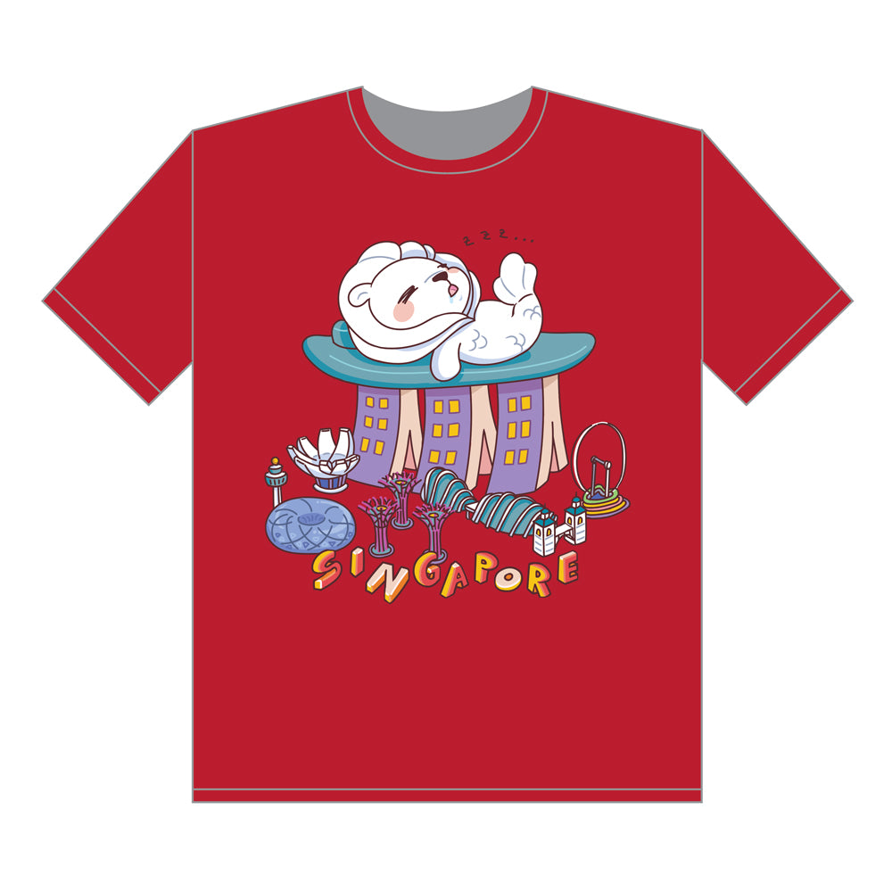 Goldwood x Mr. Merlion Love Singapore Icons T-Shirt for Adults - Casual Wear & Travel Souvenir Gift