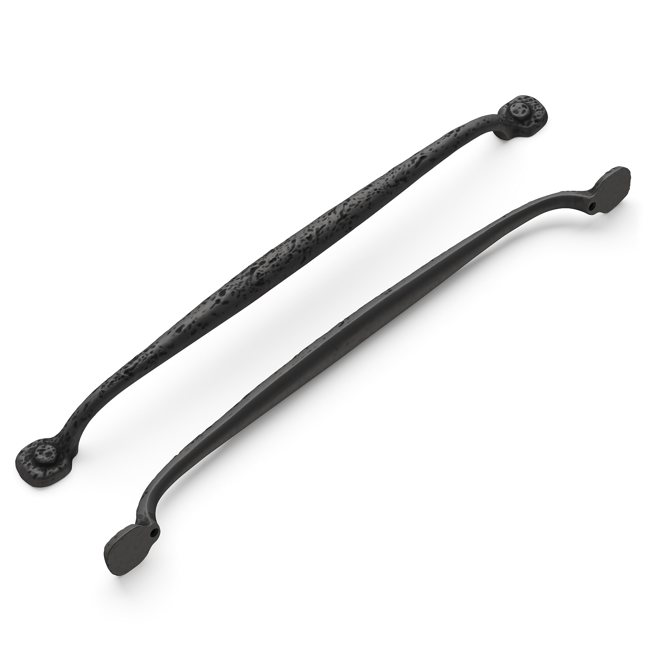 Hickory Hardware 1 Pack Solid Core Kitchen Cabinet Pulls - 12 Inch Hole Center Black Iron Handles for Cabinets, Doors & Dresser Drawers | Refined Rustic Collection | Perfect for Modern Farmhouse, Industrial & Rustic Style Kitchens