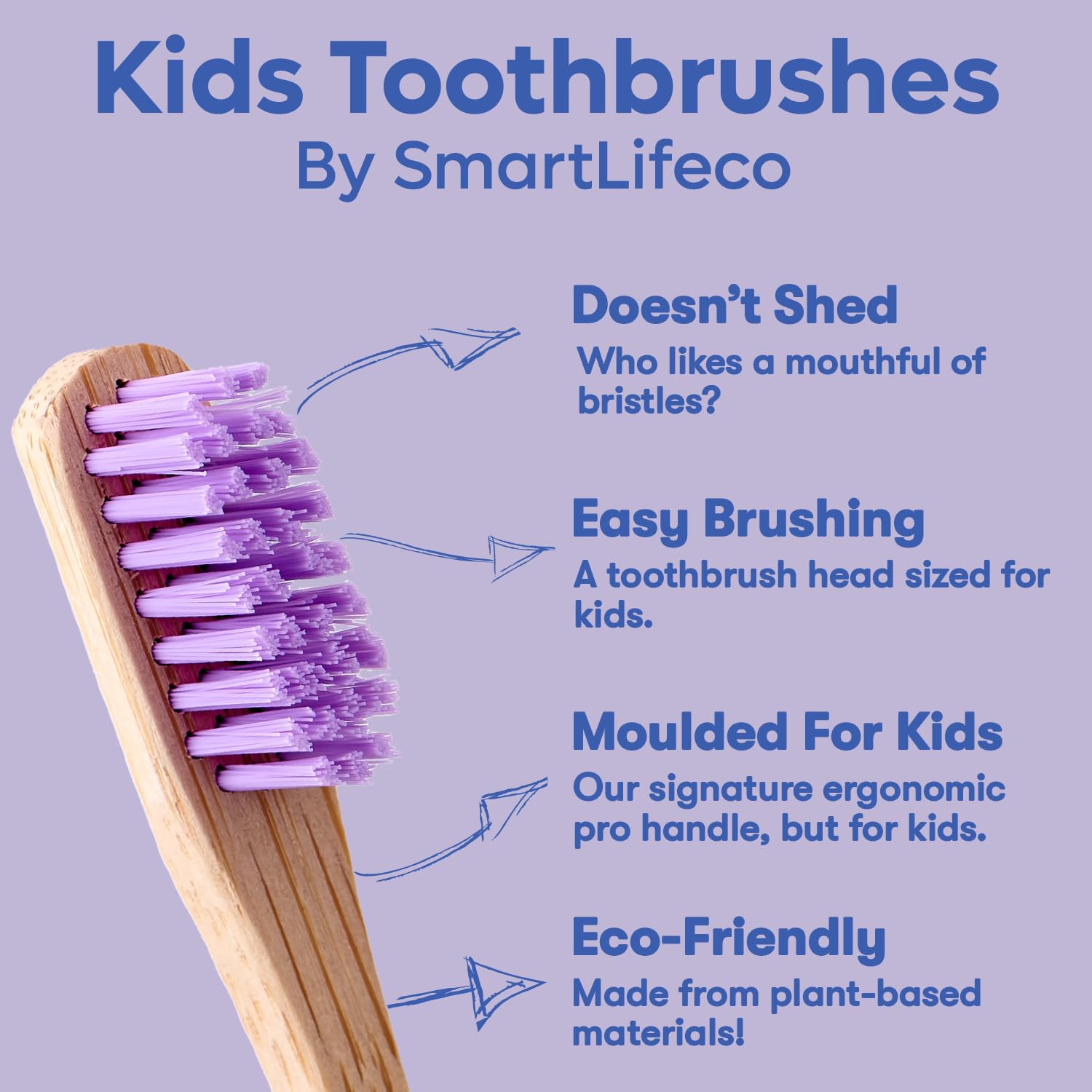 Eco-Friendly Kids Bamboo Toothbrushes (6 Pack) - Extra Soft Bristles for Toddlers & Children | Biodegradable, BPA-Free, Compostable Toothbrush Set | Natural Wooden Handle for Sensitive Teeth | Perfect for Home, Travel & Zero Waste Lifestyle