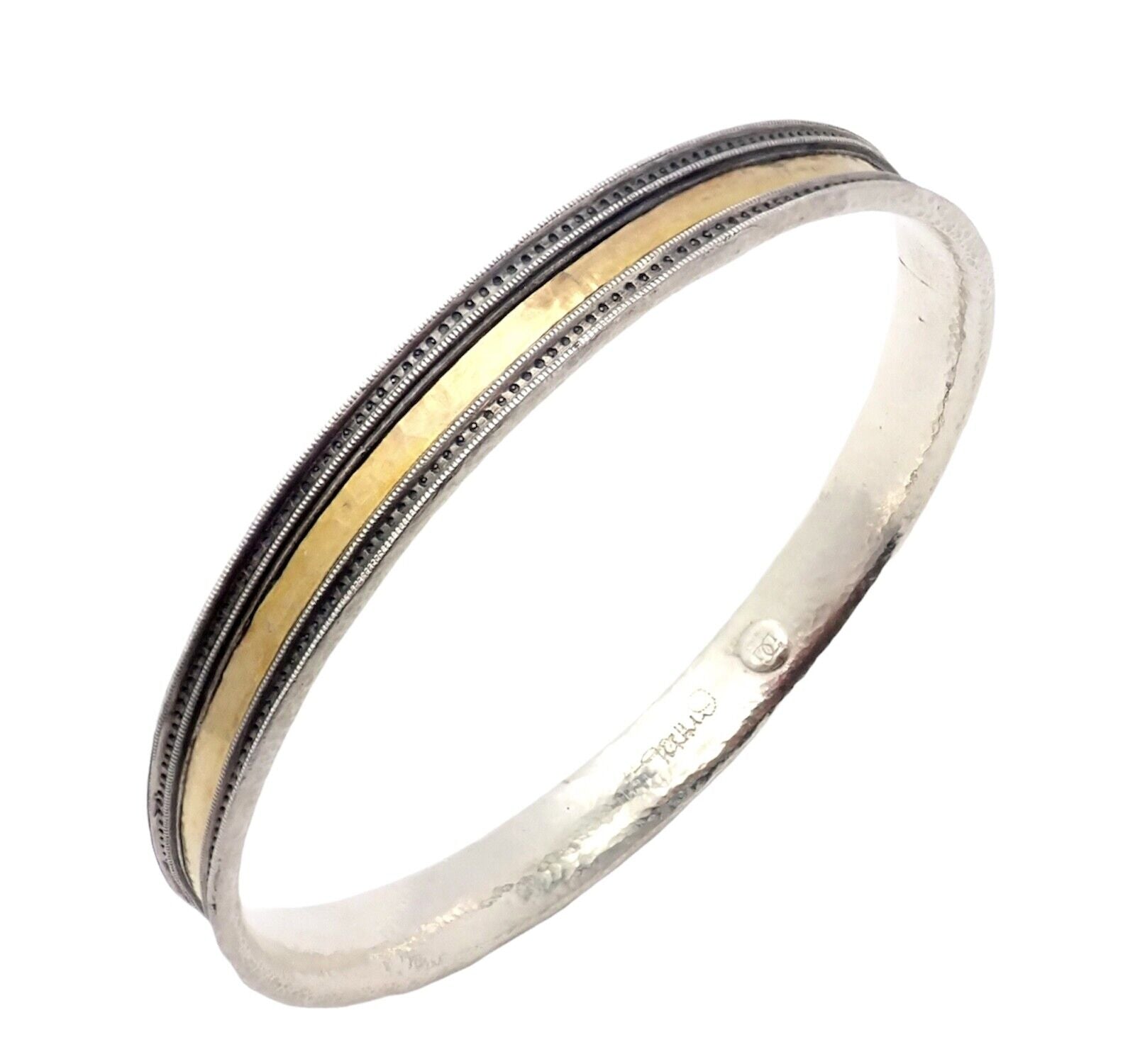 Authentic Gurhan 24K Yellow Gold & Sterling Silver Bangle Bracelet for Women - Luxury Jewelry Gift for Anniversary, Birthday & Special Occasions