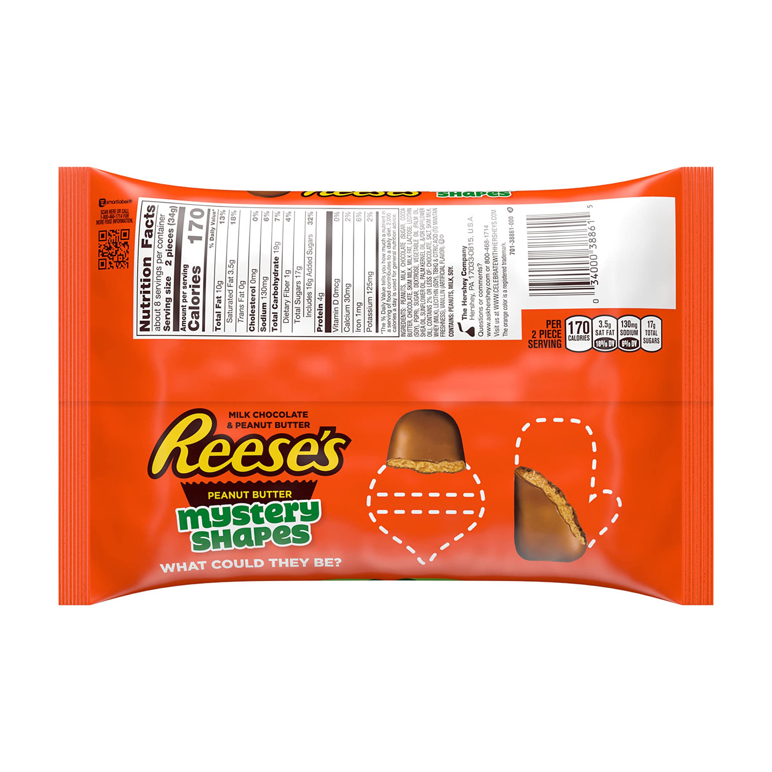 REESE'S Milk Chocolate Peanut Butter Assorted Shapes Holiday Candy - 9.6 oz Bag | Christmas Stocking Stuffers, Office Treats & Party Favors