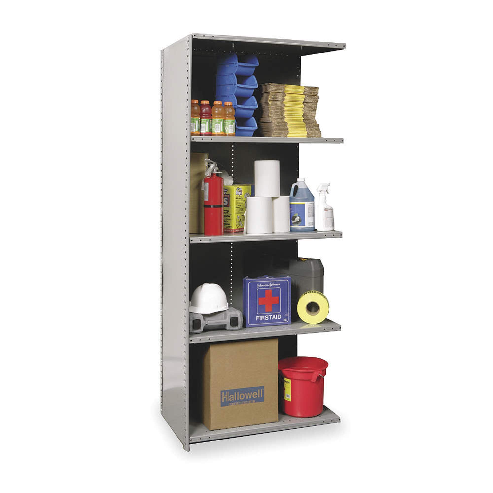 Hallowell A4520-18HG Medium-Duty Steel Shelving Unit - 5 Adjustable Shelves, 36