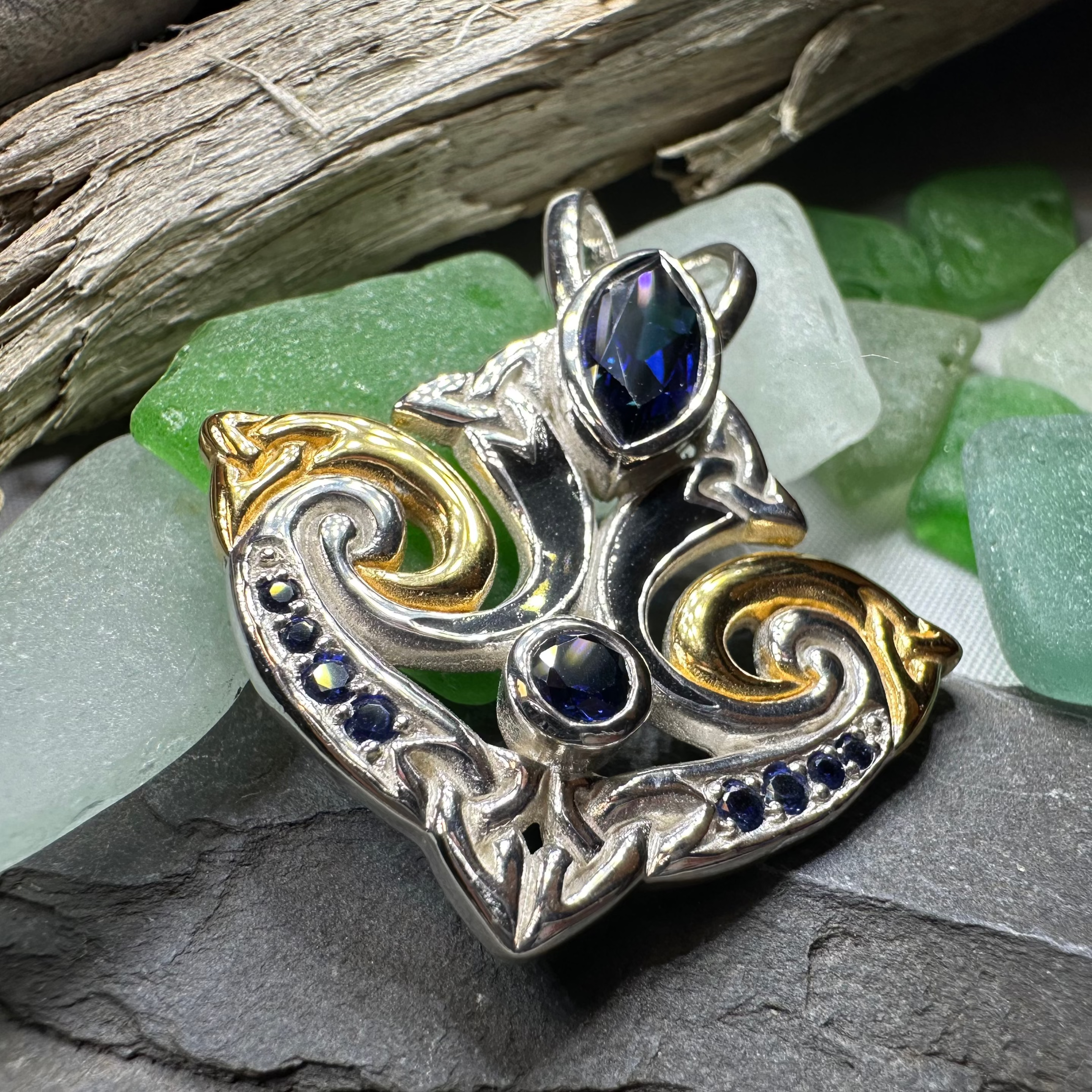Celtic Triquetra Gemstone Necklace for Women - Sterling Silver Pendant with Birthstone Charm - Spiritual Jewelry for Protection & Good Luck - Perfect Gift for Birthday, Anniversary & Special Occasions