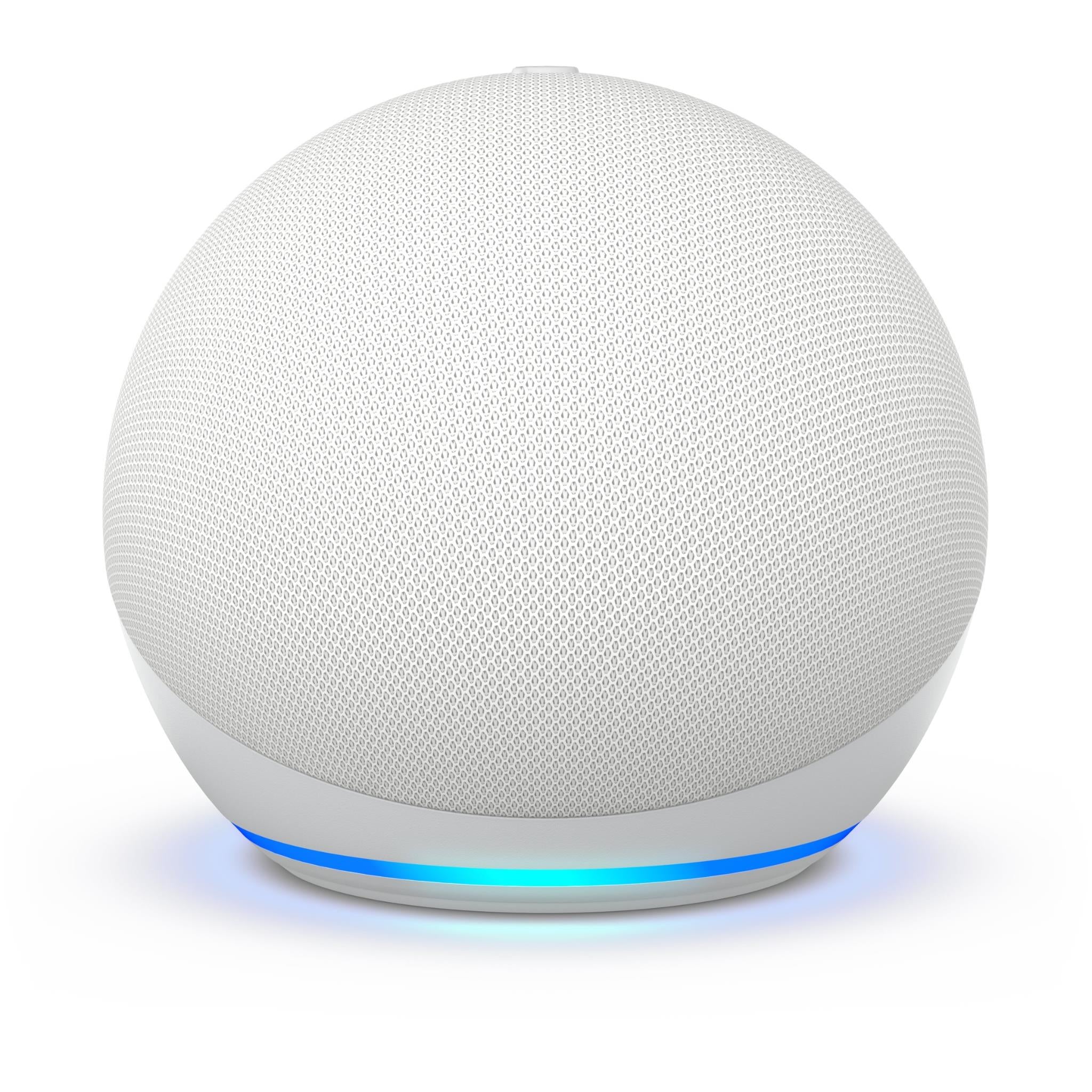 Amazon Echo Dot (5th Gen) - Smart Speaker with Alexa - Glacier White - Voice Control, Music Streaming & Smart Home Hub for Bedroom, Kitchen & Office