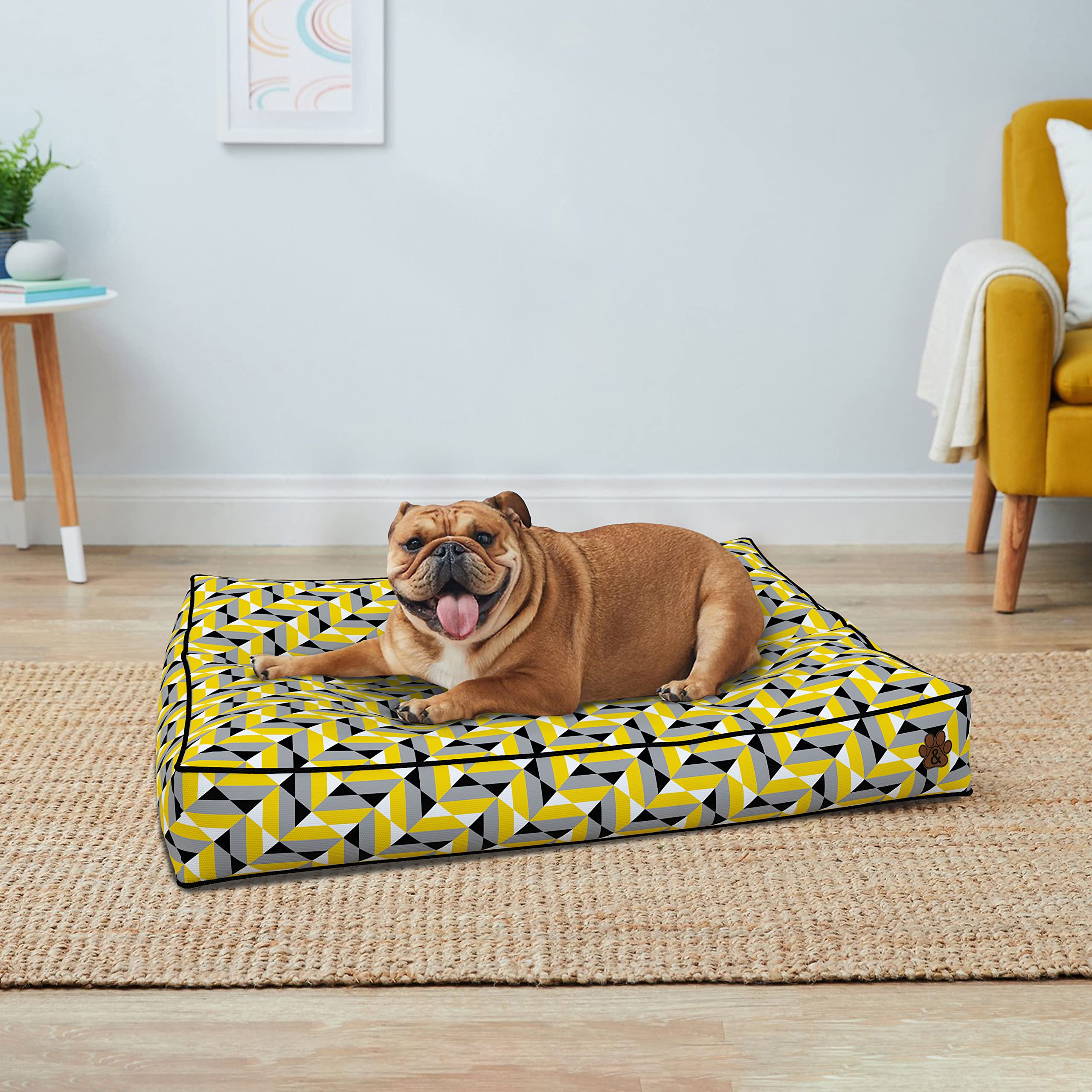 Premium Orthopedic Dog Bed for Large, Medium & Small Dogs & Cats - Soft Pet Mattress with Removable Washable Cover, Water-Resistant & Non-Slip Bottom (Pattern 06, Small) - Perfect for Bedrooms, Living Rooms & Pet Travel