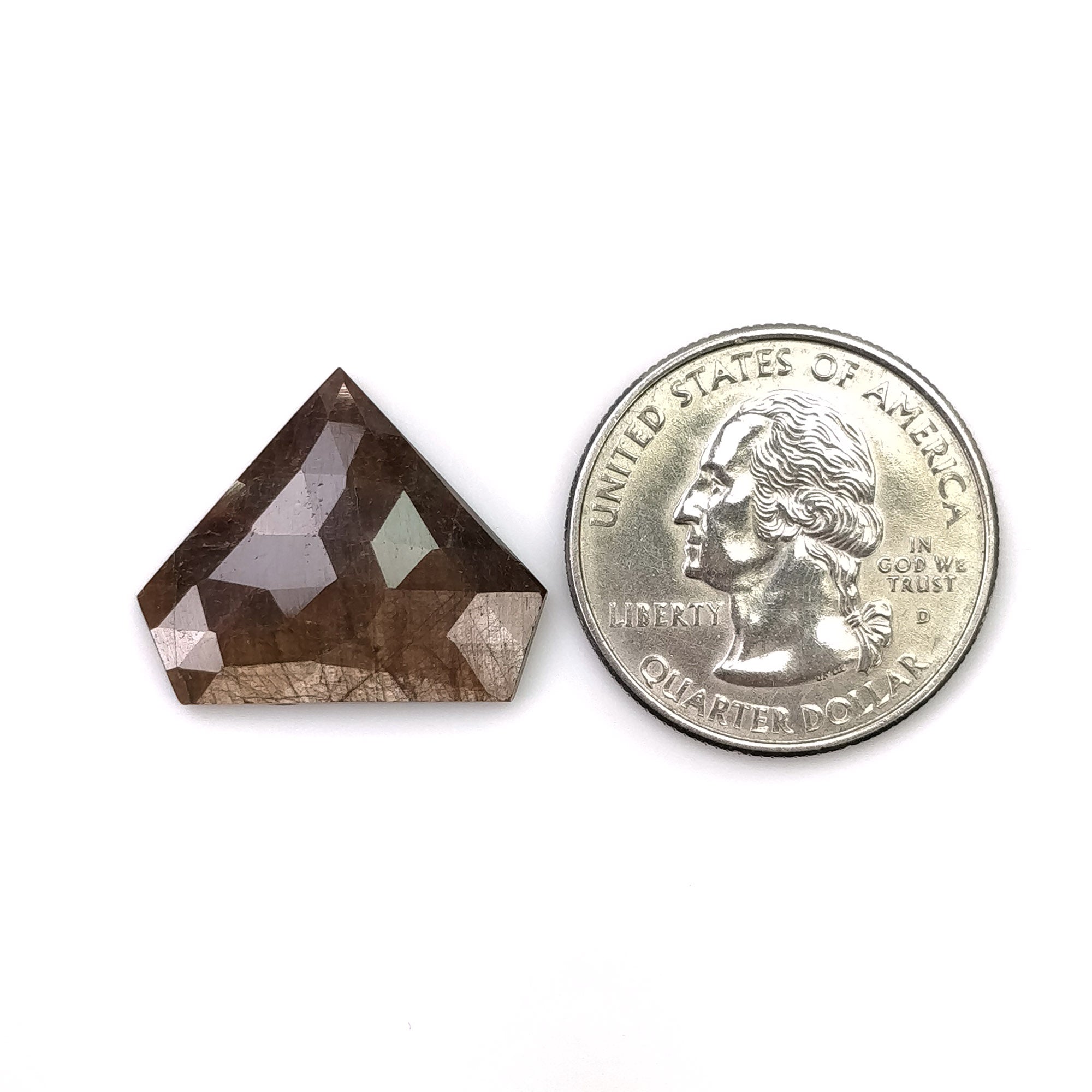 15.30cts Natural Untreated Golden Brown Chocolate Blue Sapphire Gemstone - Step Cut 22.5x19mm Uneven Shape (with Video) | Perfect for Jewelry Making, Engagement Rings & Luxury Gifts