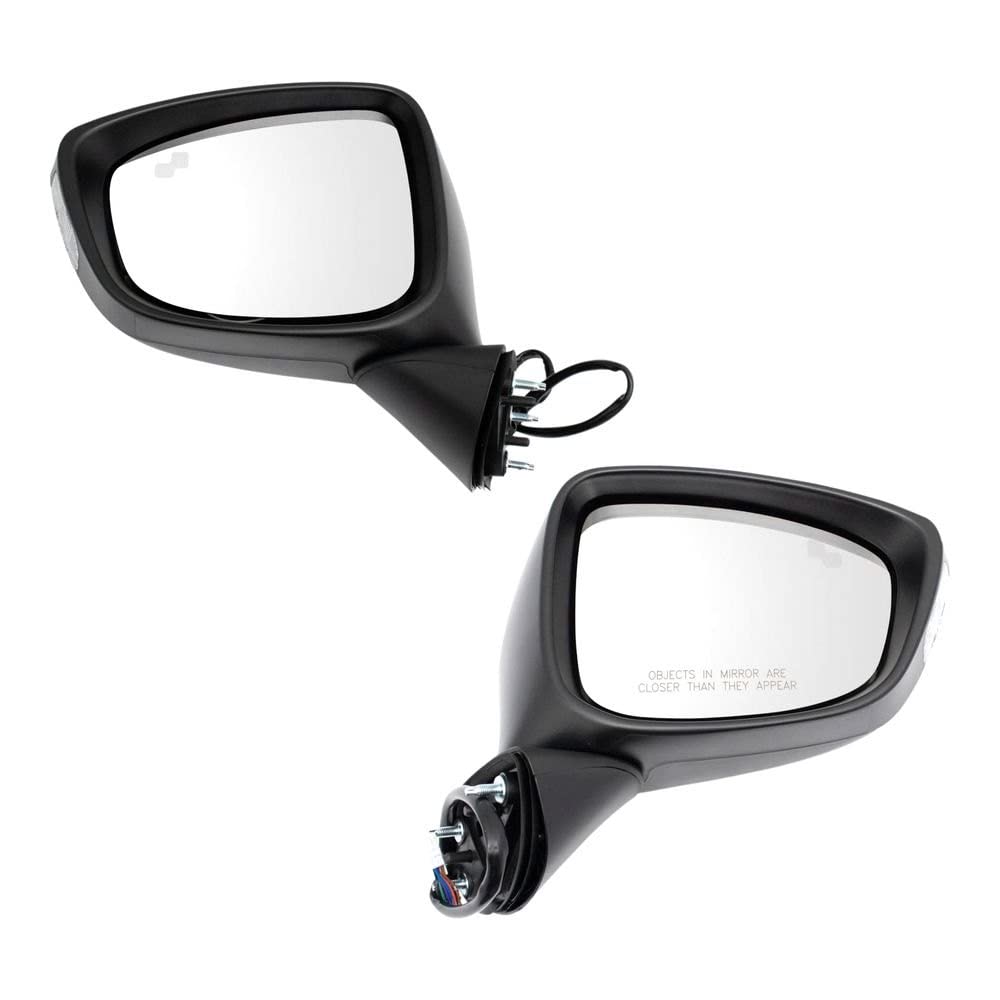 TRQ Heated Side Mirror Set with Blind Spot Indicator - Compatible with 2013-2015 Mazda CX-5 (Driver & Passenger Side) - MA1320226 & MA1321226 - Enhanced Visibility & Safety for Winter Driving & Highway Commutes