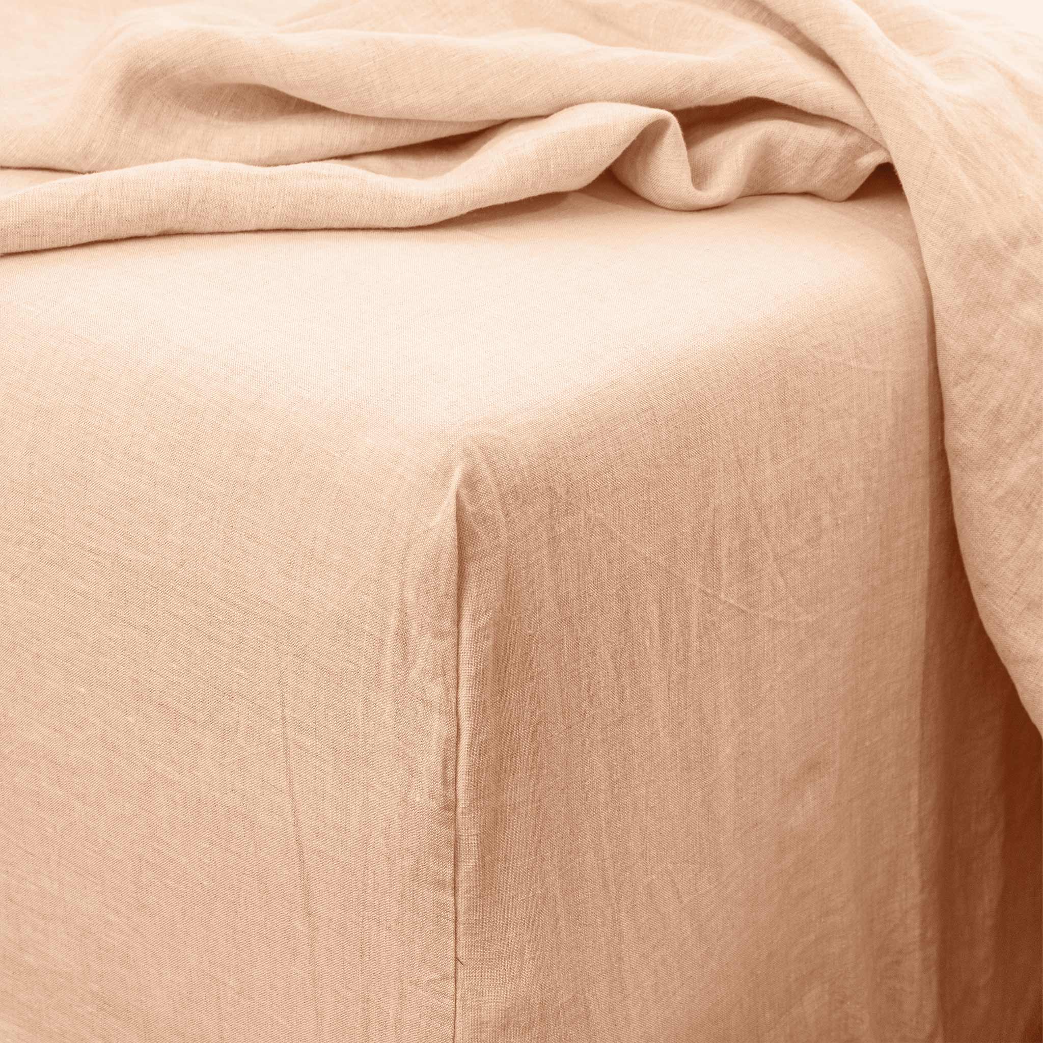 Heveya® 100% Organic Linen Fitted Sheet Set - Queen Size, Breathable & Hypoallergenic Bedding for Comfortable Sleep - Perfect for Master Bedroom, Guest Room & Vacation Homes