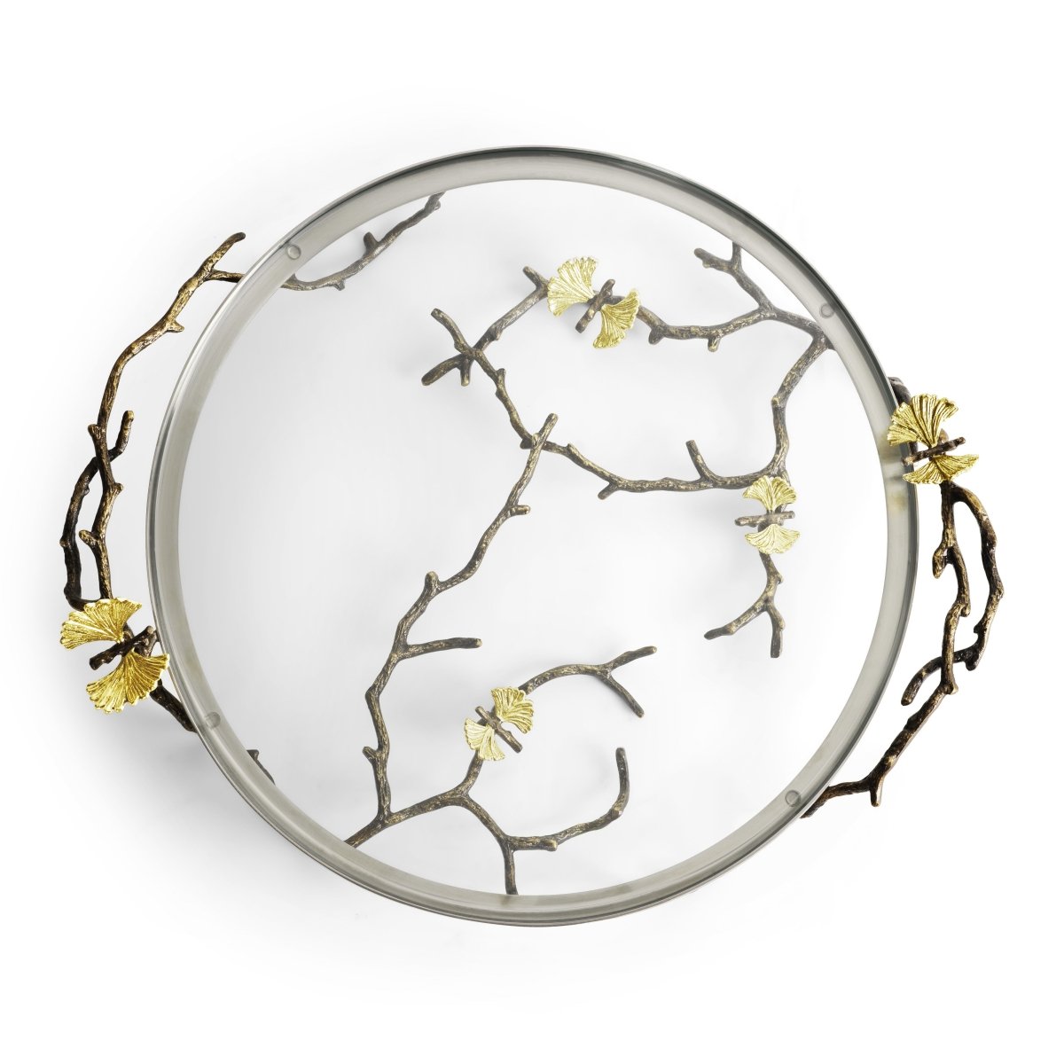 Butterfly Ginkgo Glass Serving Platter - Elegant Appetizer Tray for Parties, Weddings & Home Decor