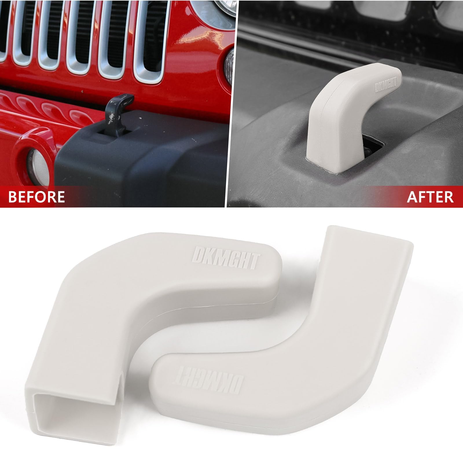 Upgraded White Bumper Tow Hook Covers for Jeep Wrangler JK JL Gladiator TJ (2007-2022) - Durable Protector Accessories for Off-Road & Daily Driving