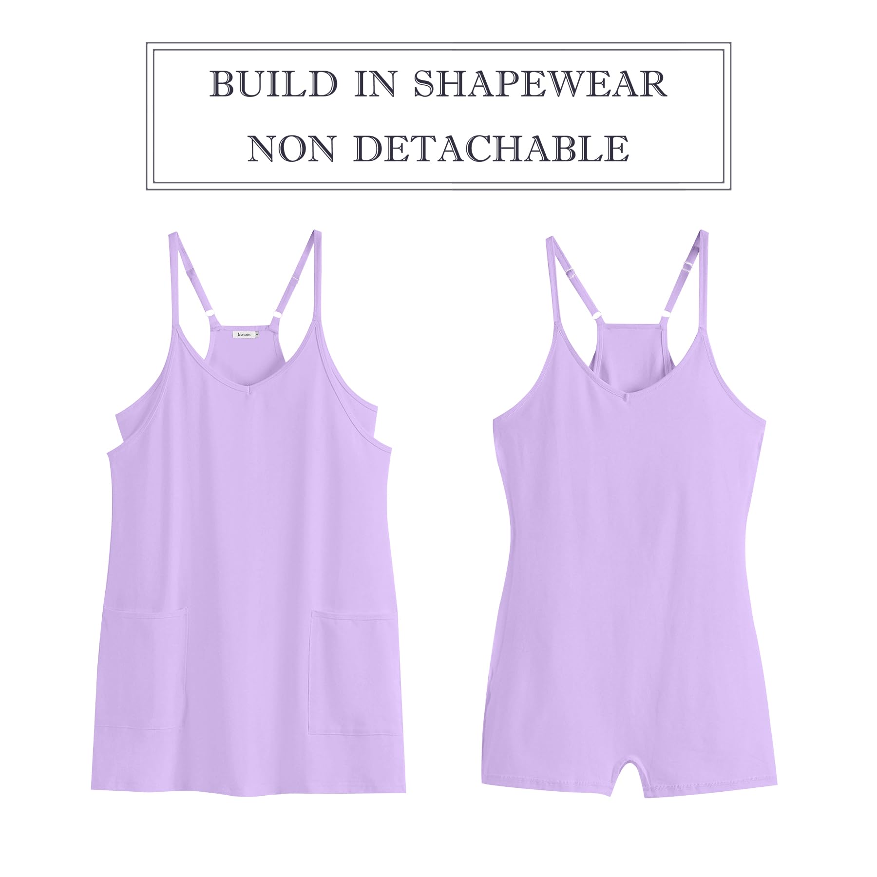ANRABESS Women's Athletic Dress - Summer Tennis Workout Dress with Built-in Shorts, Active Sports Mini Romper for Gym, Running, Yoga & Vacation Travel Outfits