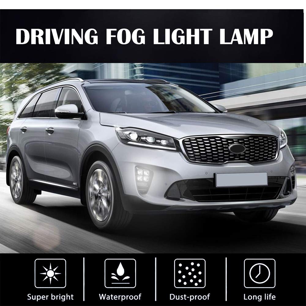 2019-2020 KIA Sorento LX/EX LED Daytime Running Lights & Fog Lights Kit - Bright White 4-Eye Design for Enhanced Visibility & Safety | Perfect for Night Driving, Foggy Conditions & Improved Road Presence
