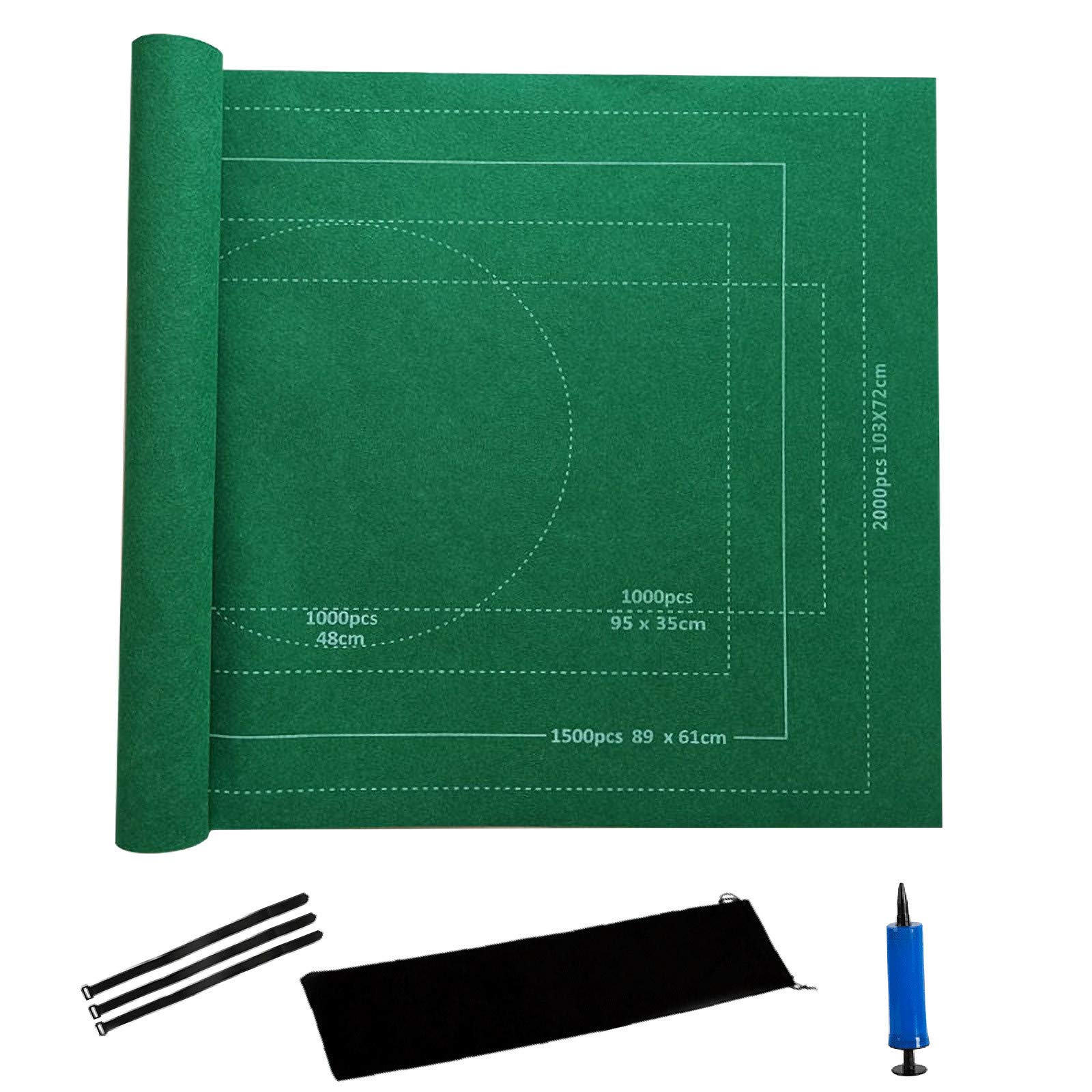Hubl Puzzle Roll Storage Mat with Drawstring Bag - Holds Up to 2000 Puzzle Pieces - Portable Jigsaw Puzzle Organizer for Adults & Kids (Green) - Perfect for Travel, Home Storage & Puzzle Protection