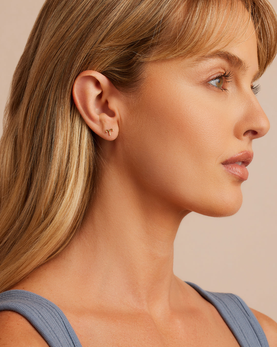 Zodiac Single Stud Earrings - Gold Plated Zodiac Sign Jewelry for Women - Perfect for Daily Wear, Gifts & Special Occasions