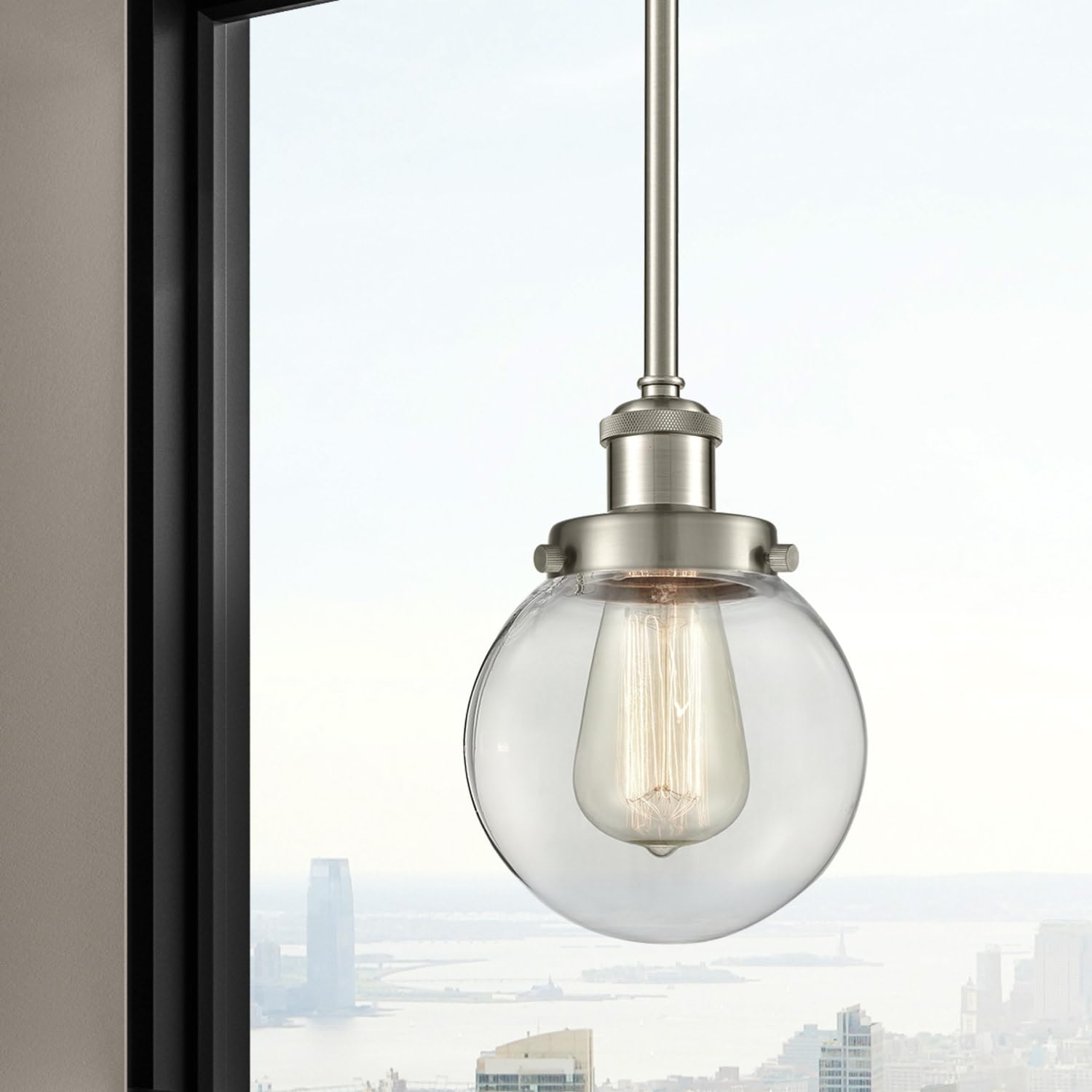 Ballston Collection Chrome Finish Transitional One Light Mini Pendant - Modern Lighting Fixture for Kitchen Island, Dining Room & Entryway Decor