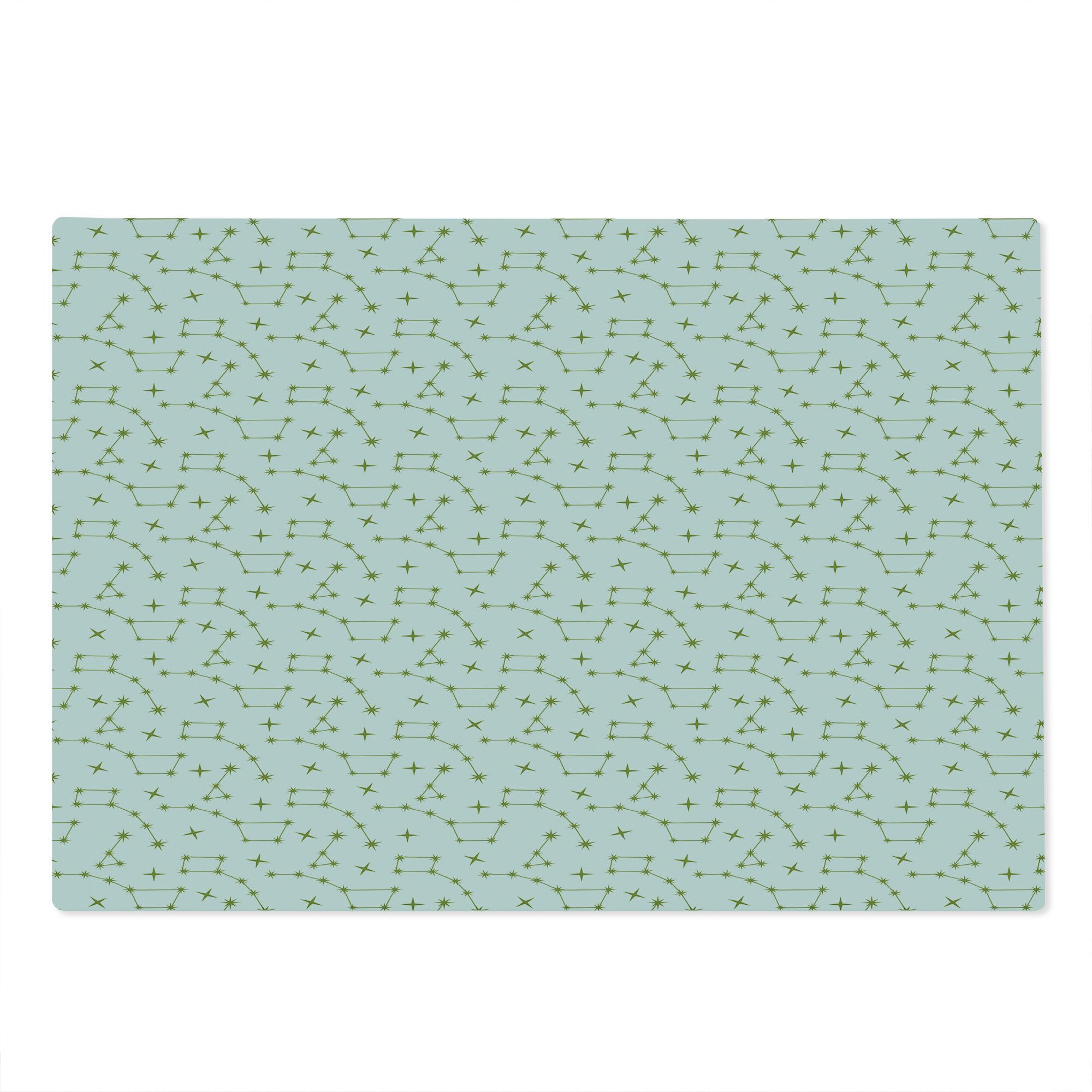 Ambesonne Constellation Tempered Glass Cutting Board - Large Astronomy Themed Serving Board with Stars Pattern, Pale Olive Green & White - Perfect for Kitchen Prep, Charcuterie Display & Home Decor
