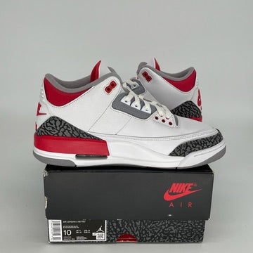 Air Jordan 3 Retro 'Fire Red' Men's Basketball Shoes - Size 10 (DN3707-160) | Authentic Nike Sneakers for Running, Gym & Streetwear Fashion