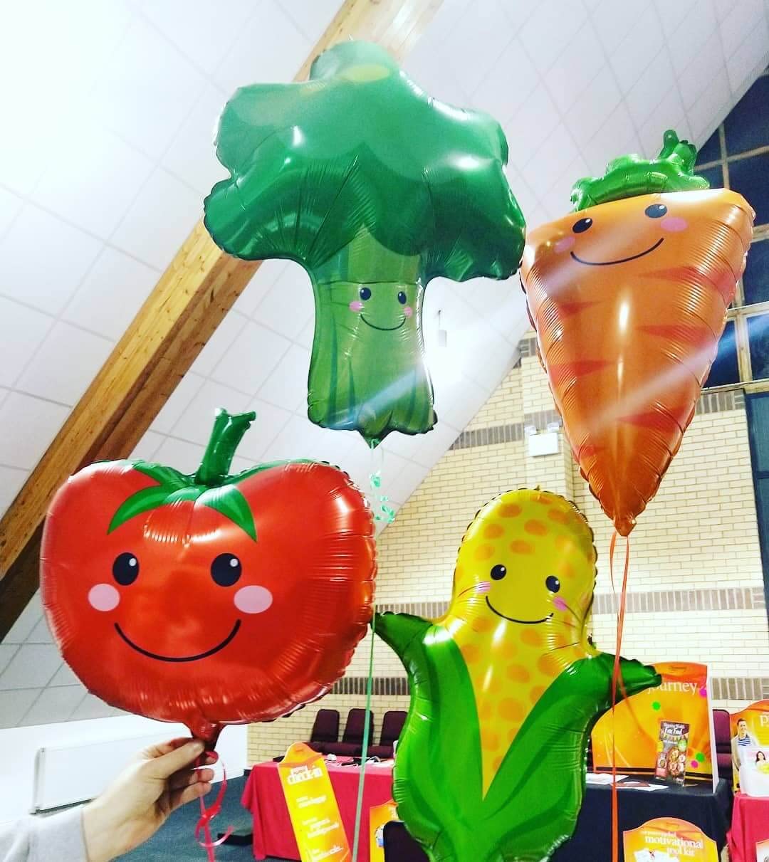 Giant Fruit & Vegetable Balloons Set - Cute Strawberry, Grape, Banana, Orange, Corn, Carrot, Tomato & Broccoli Balloons for Fruit-Themed Birthday Party Decorations | Perfect for Baby Showers, Summer Parties & Grocery Store Displays