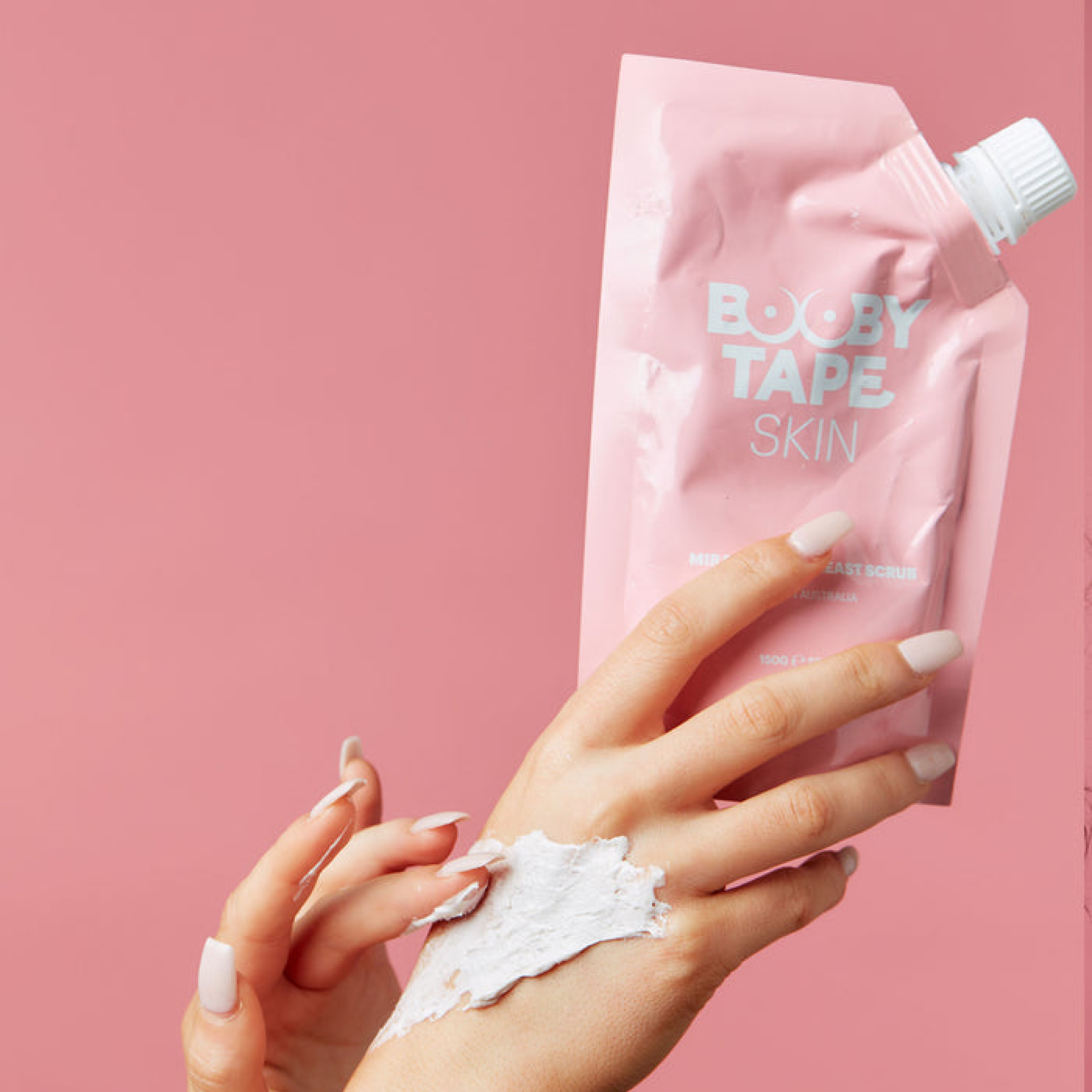 Booby Tape Miracle Pink Breast Scrub - Exfoliating & Cleansing Body Scrub for Smooth Skin, Reduces Acne & Scarring, 52.9oz (1 Count) - Perfect for Pre-Waxing, Post-Shaving & Pre-Beach Skin Prep