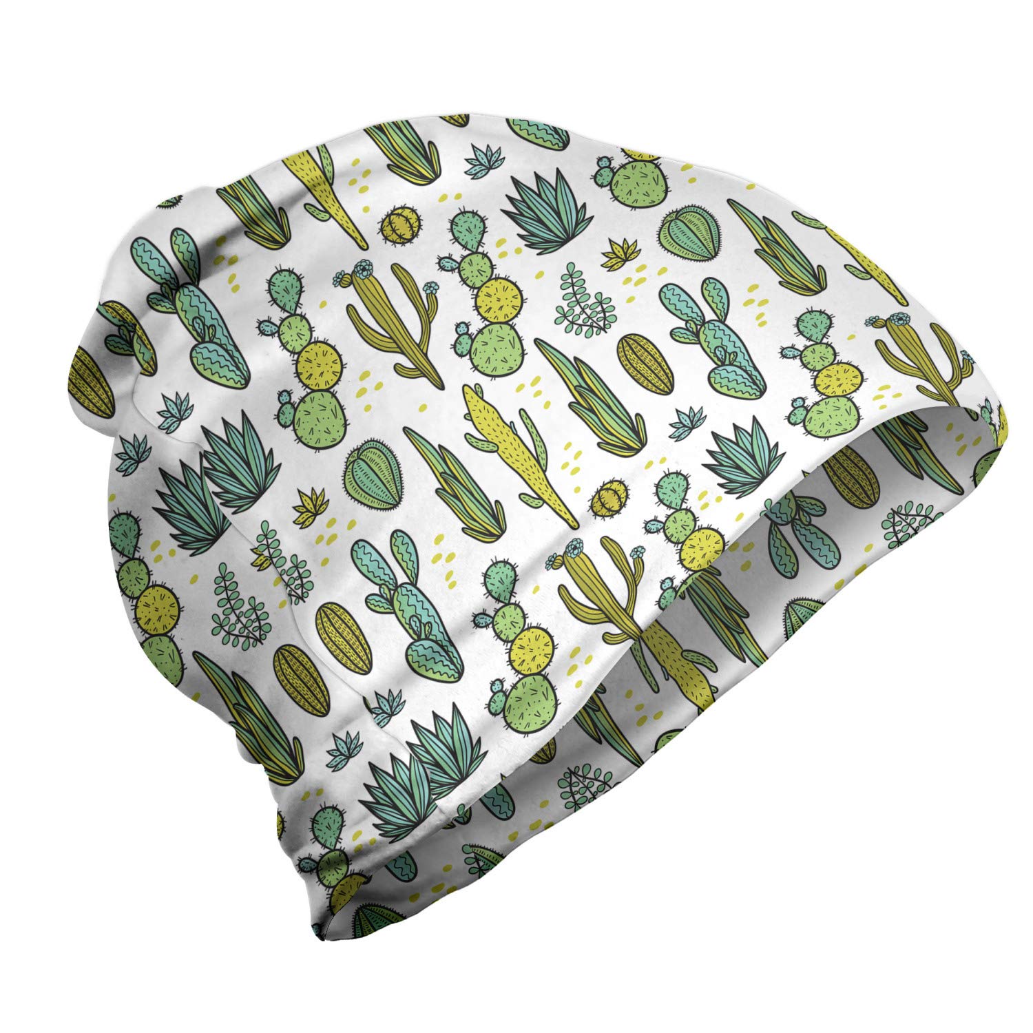 Ambesonne Unisex Beanie - Tropical Foliage Pattern Winter Hat for Men & Women - Warm Knit Beanie for Hiking, Camping, Outdoor Activities in Cold Weather