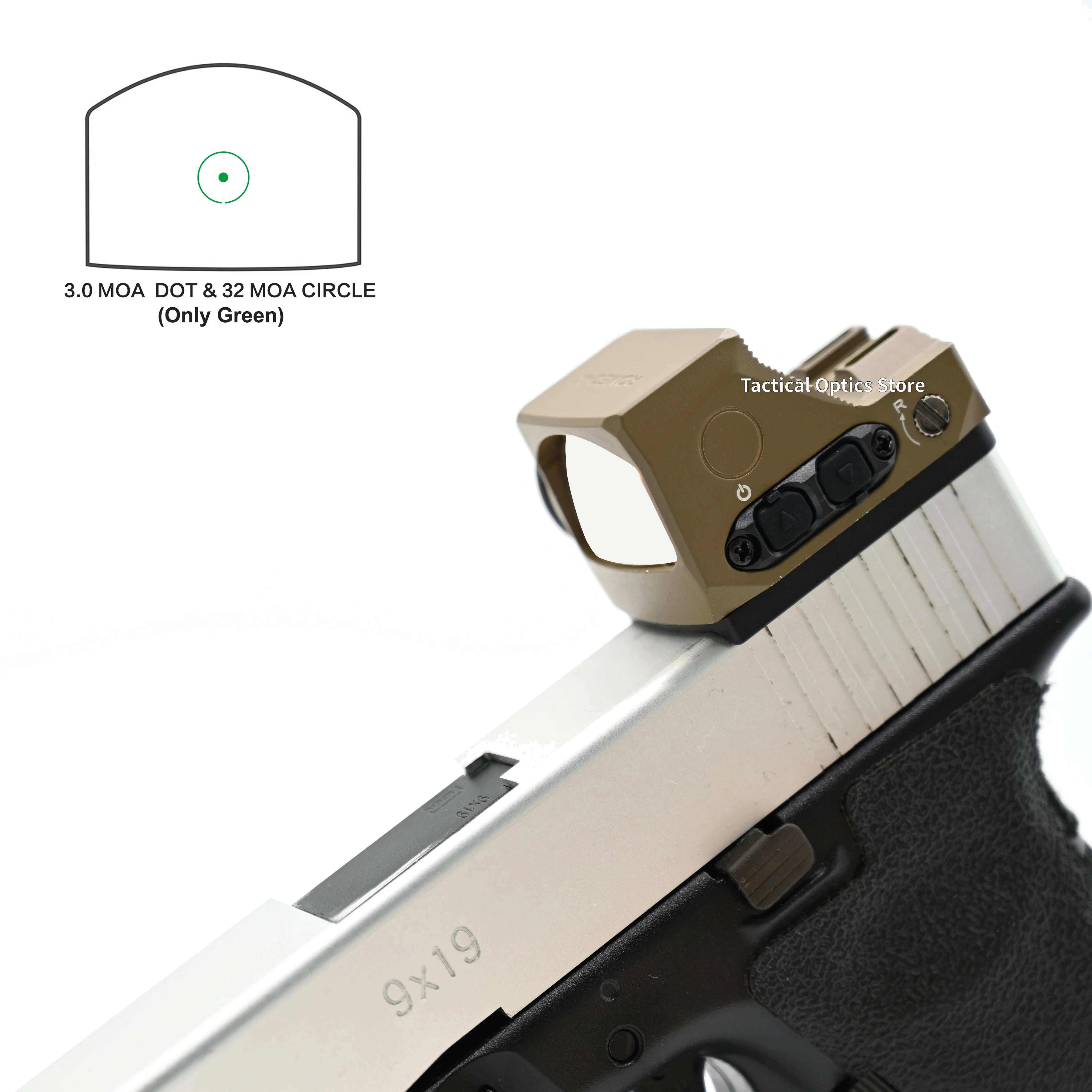 Tactical RX Compact Red Dot Sight for Pistols & Rifles - Aluminum Reflex Sight with 10 Brightness Settings | Perfect for Home Defense, Hunting & Target Shooting