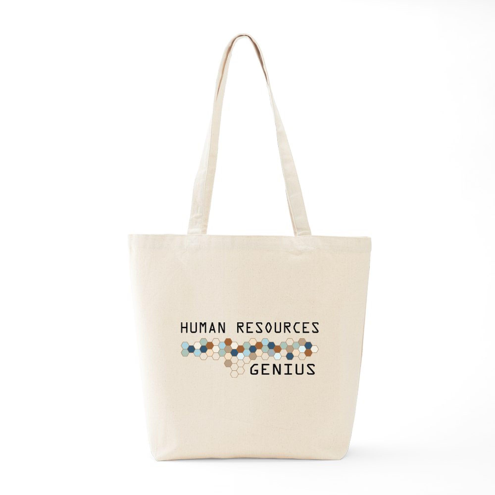 HR Genius Tote Bag - Natural Canvas Reusable Shopping Bag for Work, Office & Commute | Eco-Friendly Work Tote for HR Professionals & Business Women