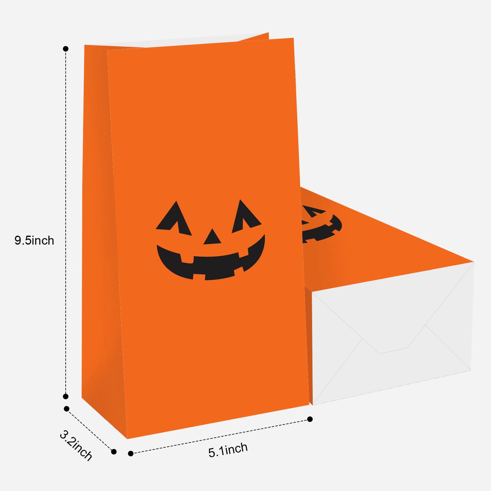 30-Pack Halloween Pumpkin Gift Bags - Trick or Treat Candy Bags for Kids & Adults | Pumpkin Decor, Party Favors & Goody Bags | Perfect for Halloween Parties, Classroom Treats & Pumpkin Decorations