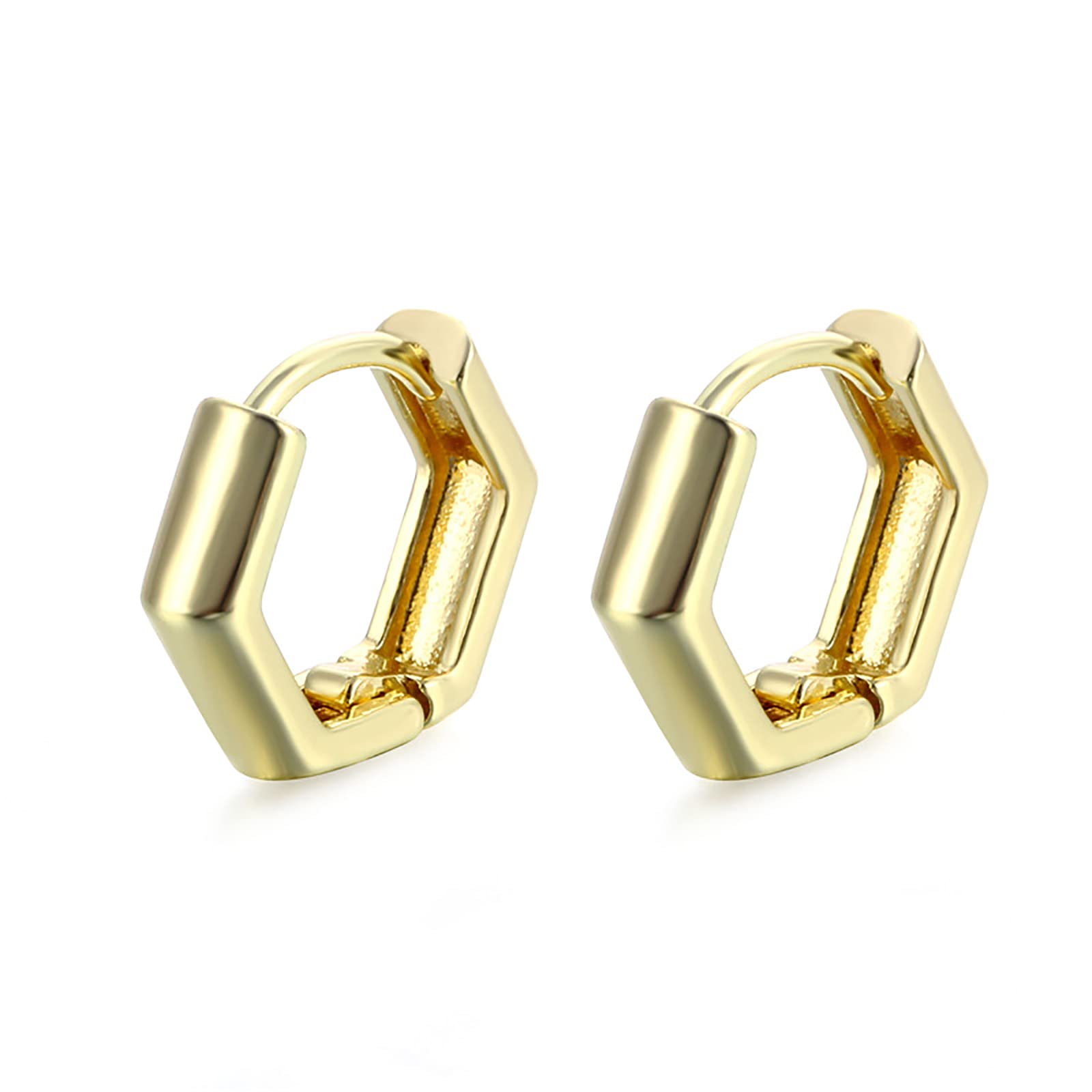 14K Gold Plated Small Hoop Earrings for Women - Sterling Silver Huggie Earrings with Secure Post | Perfect for Everyday Wear, Date Night & Gift Giving
