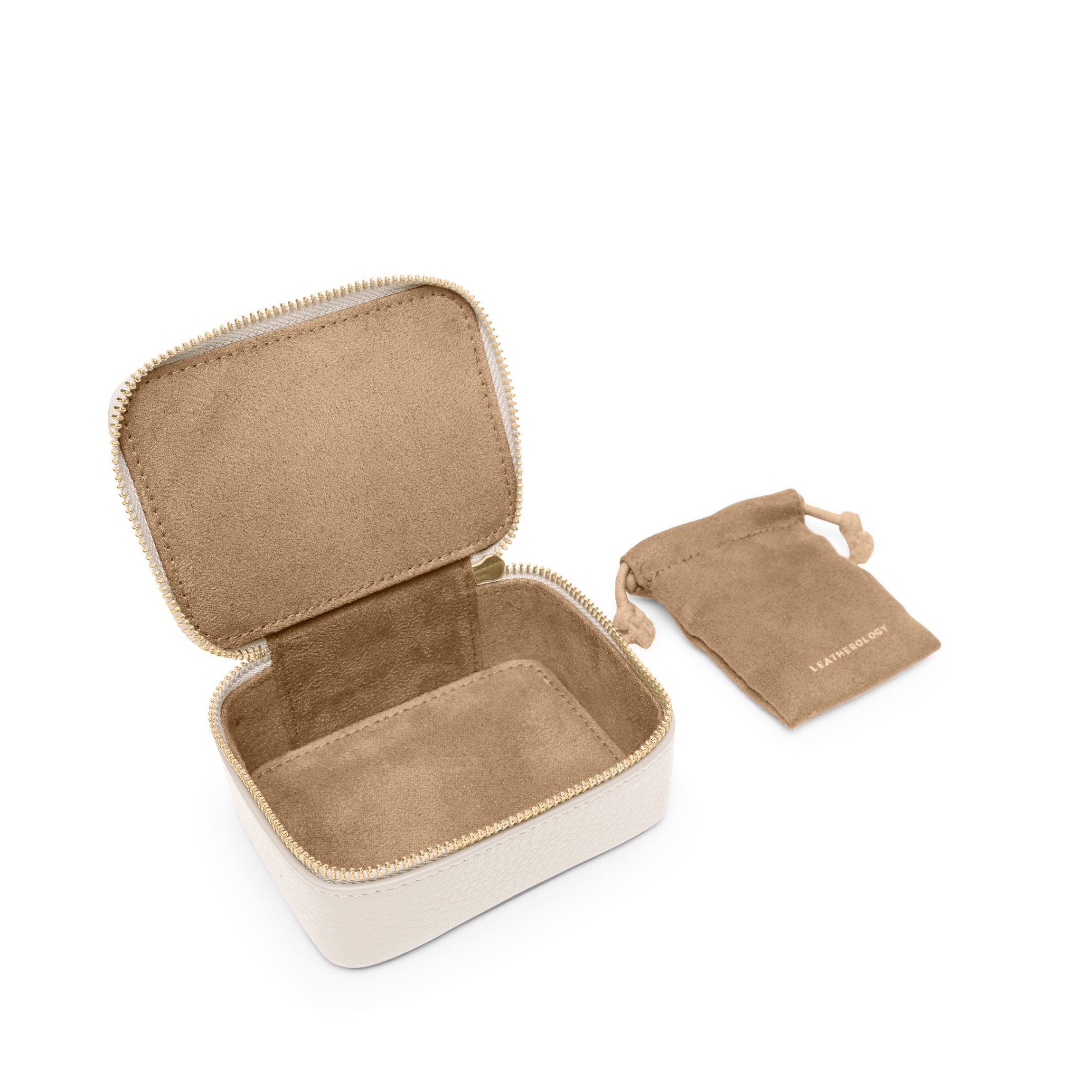 Ivory Jewelry Organizer Box - Small Travel Jewelry Case for Earrings, Rings & Necklaces | Perfect for Home, Travel & Gifting