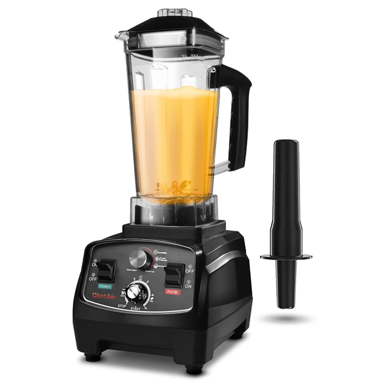 WantJoin 1800W High-Power Professional Blender with 2200ml BPA-Free Pitcher - Commercial & Home Countertop Blender for Smoothies, Ice Crushing, Frozen Desserts - Perfect for Restaurants, Juice Bars & Healthy Kitchen Use