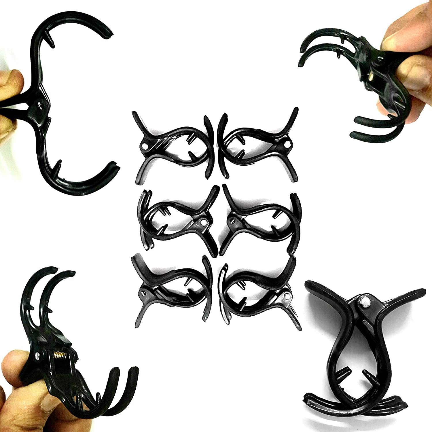 HP HIGH PROFILE Black Butterfly Hair Clips for Women & Girls - 6 Pack Hair Claw Clips, Strong Hold Hair Clutchers for Ponytails, Buns & Updos - Perfect for School, Work & Everyday Styling