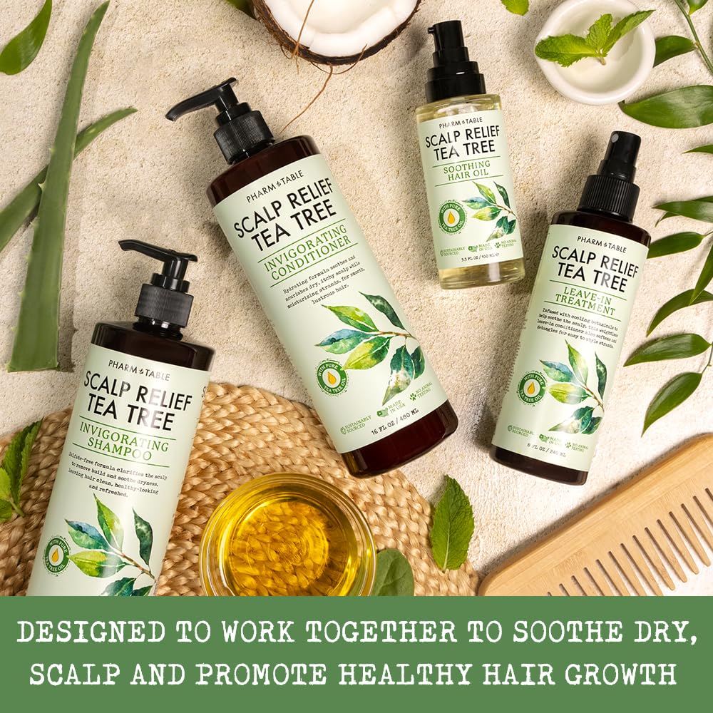Tea Tree Shampoo for Men & Women - Sulfate-Free Deep Cleansing Formula with Tea Tree Oil, Mint, Biotin & Vitamin E - Relieves Dry Itchy Scalp - 16.2oz Bottle - Perfect for Daily Hair Care & Scalp Treatment