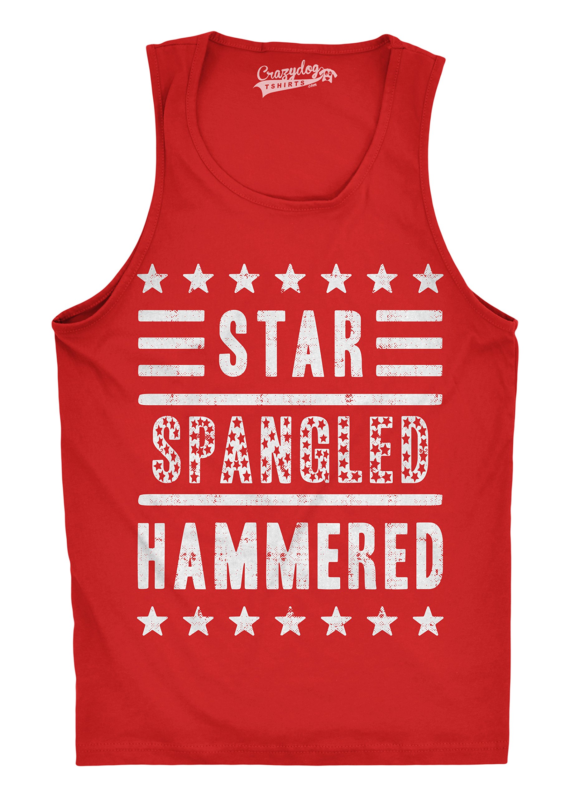 Men's Patriotic Star Spangled Hammered Funny Graphic Workout Tank Top - Sleeveless Fitness Shirt for Gym, Running & Casual Wear