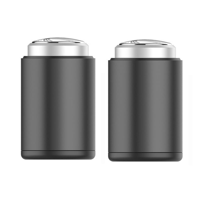 Enspiracle Mini Electric Shaver for Men & Women - Portable Rechargeable Wet/Dry Shaver with Low Noise - Perfect for Travel, Gym & Daily Grooming (Black, 2-Pack)
