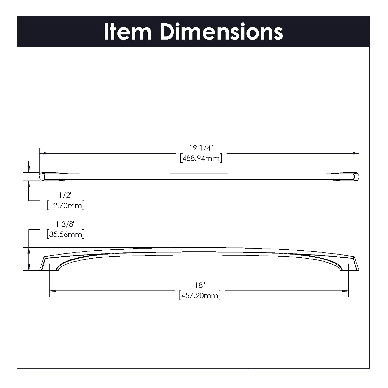 18 Inch Greenwich Pull Cabinet Handle - Antique Finish Center to Center Windover - Perfect for Vintage Kitchen & Bathroom Cabinets