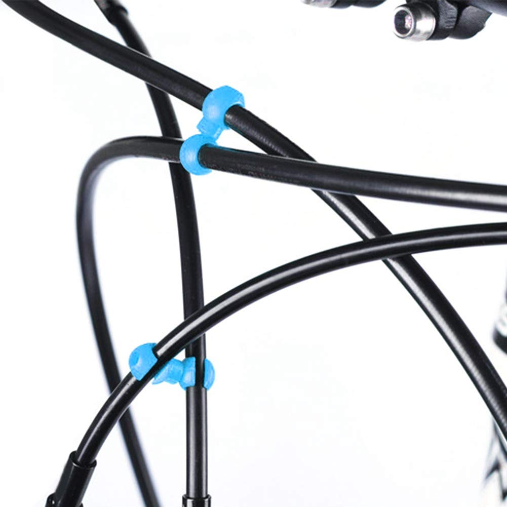 360° Rotatable Bike Brake Cable Buckle - 4pcs Plastic Bicycle Cable Clips for Mountain & Road Bikes | Secure Cable Management for Cycling, Commuting & Outdoor Adventures