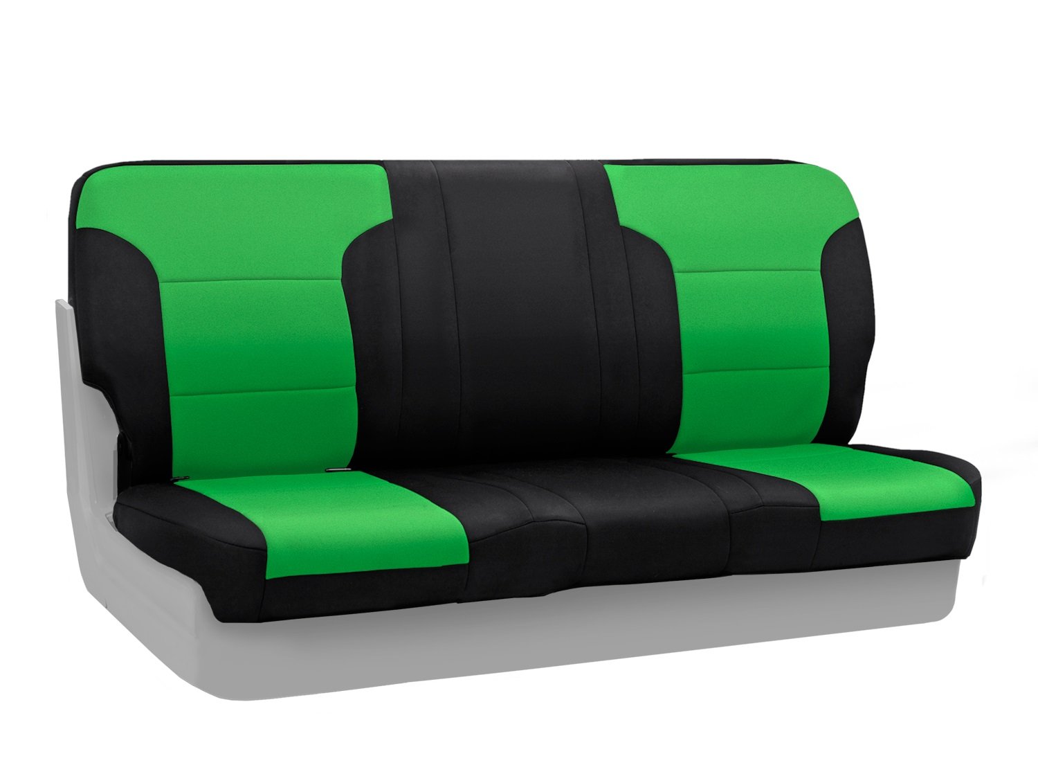 Custom Fit Neoprene Rear Bench Seat Cover for Chevrolet Camaro - Synergy Green with Black Sides | Waterproof & Durable Protection | Perfect for Road Trips, Pets, and Spills