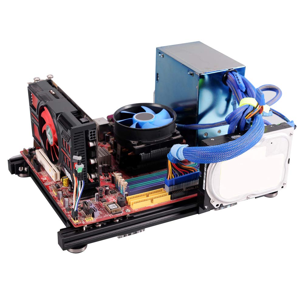 Leapiture Open Frame ATX Computer Case - Stackable Aluminum Alloy DIY PC Building Kit for Gaming & Overclocking | Perfect for Custom PC Builds, Home Office & Esports Setups