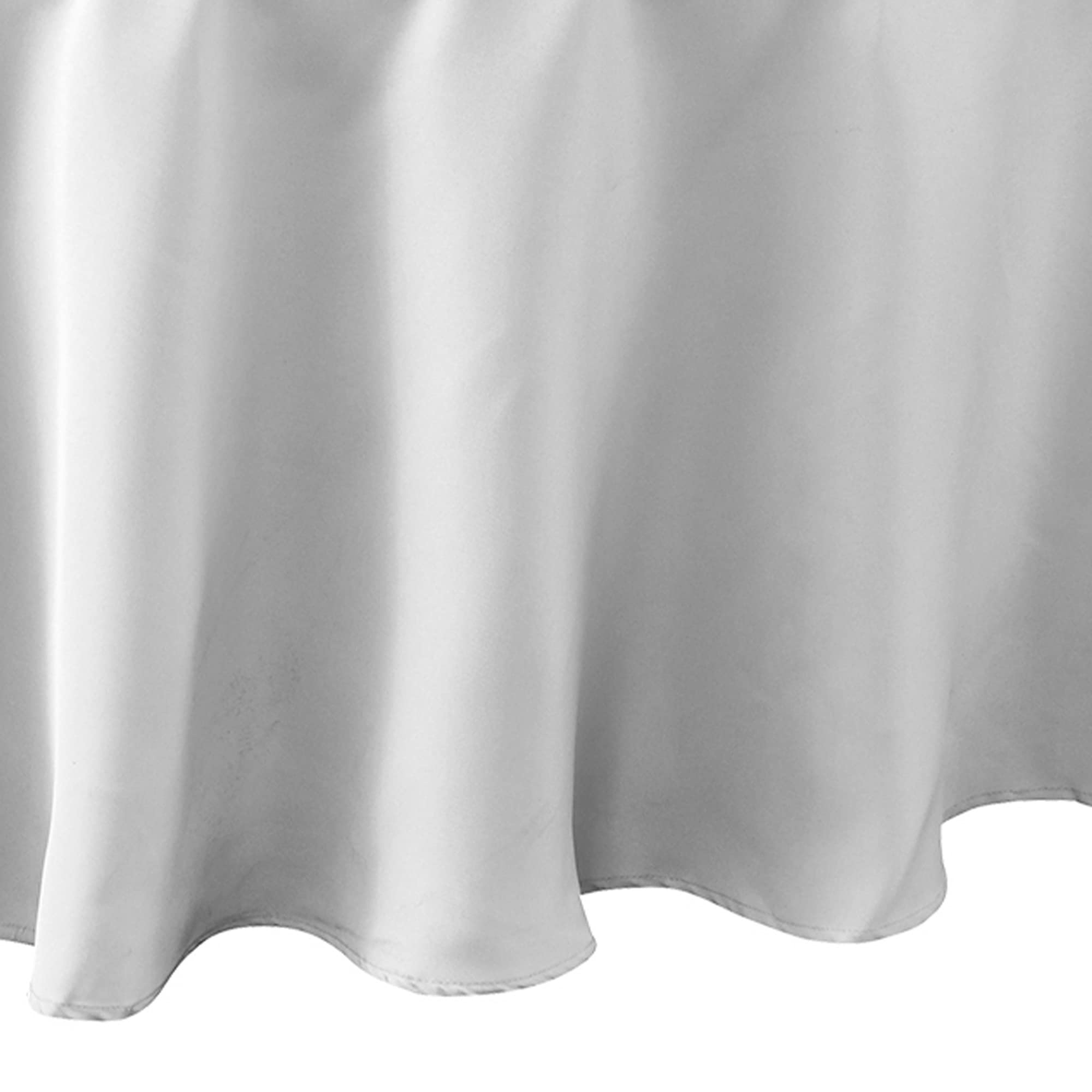 Simply Elegant 120 Inch Round Premium Polyester Tablecloth - Washable Table Cover for Birthday Party, Wedding Reception, Home Decor (Silver) | Perfect for Dining Tables, Buffets, and Special Events