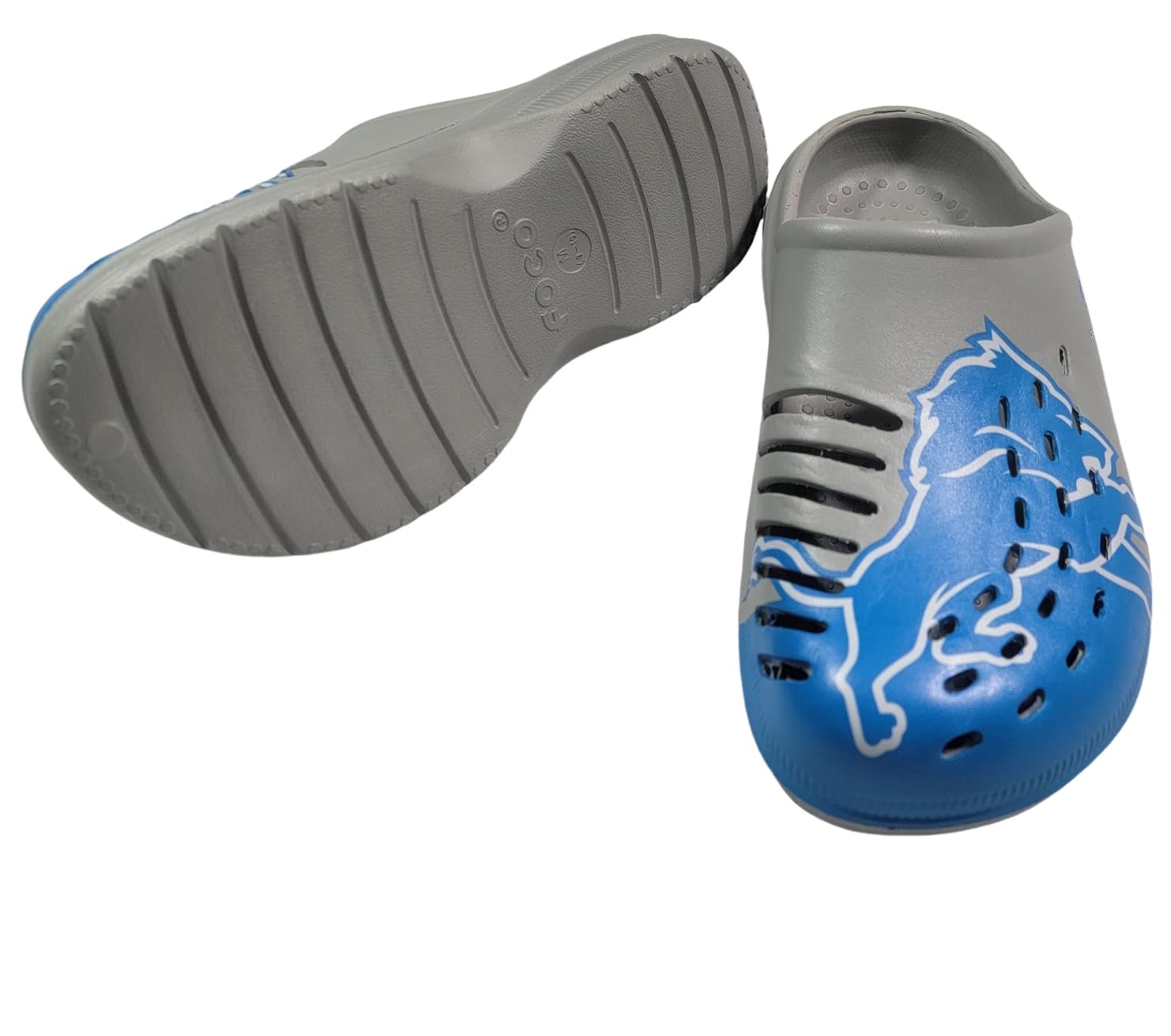 FOCO NFL Men's Big Splash Team Logo Solid Clogs - Comfortable Waterproof Slip-On Shoes for Pool, Beach, and Outdoor Activities