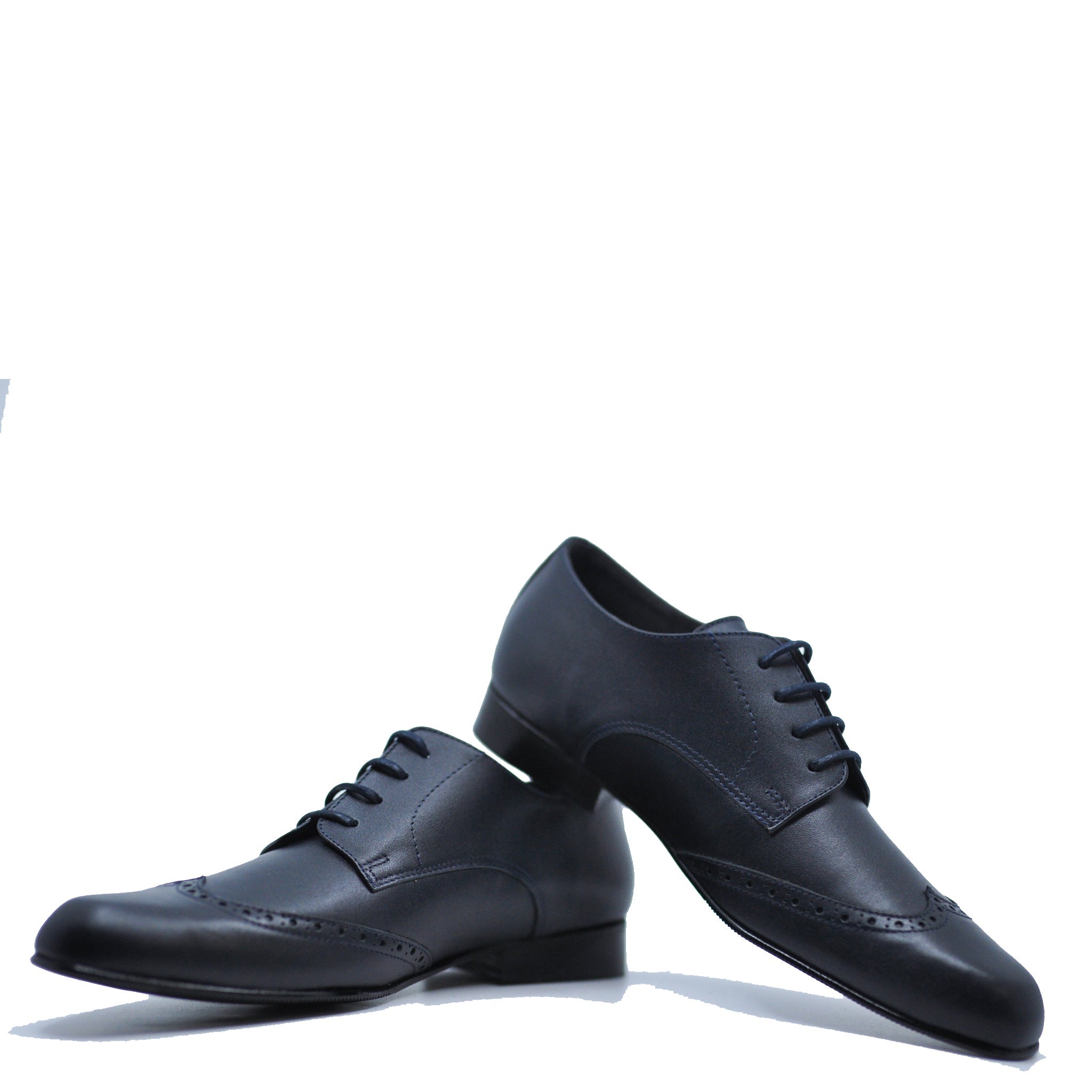 **Atlanta Navy Wingtip Moccasin Lace-Up Shoes for Men – Classic Casual & Business Style – Perfect for Office, Weddings & Formal Events**
