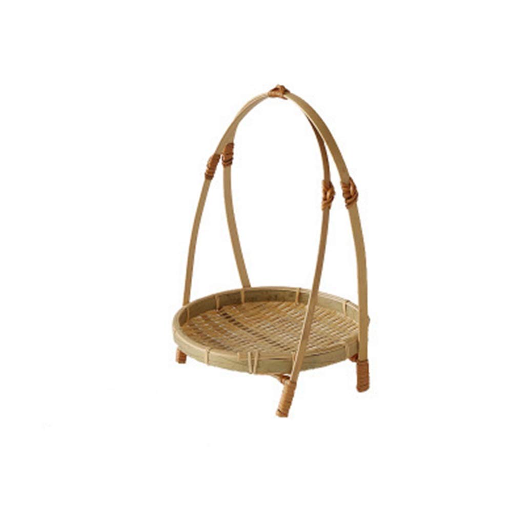 Handmade Modern Bamboo Wicker Basket - Kitchen Organizer for Fruit, Bread & Food Storage | Single Layer Home Decor Basket for Dining Table & Countertop