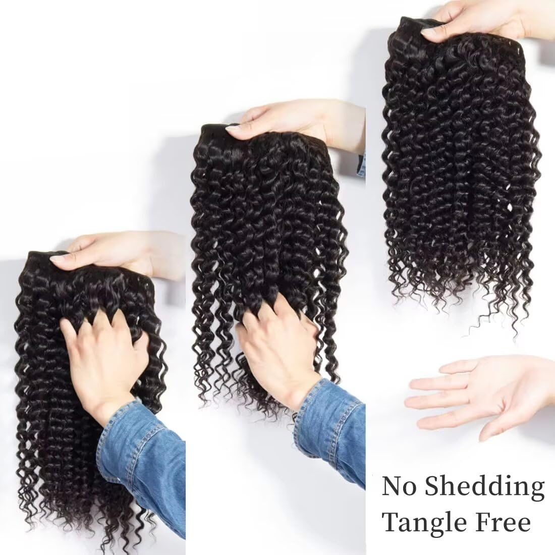100% Unprocessed Virgin Brazilian Deep Wave Human Hair Bundles - 3 Bundles 12A Grade Natural Black (16/18/20 Inch) Double Weft for Weaving, Wigs & Extensions - Perfect for Daily Wear, Parties & Special Occasions