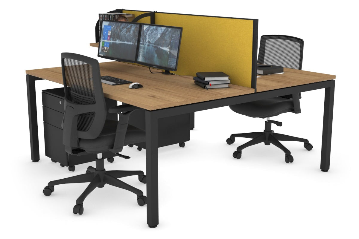 Quadro Square Legs 2 Person Office Workstation Desk - 1200L x 800W with Cable Management Scallop - Perfect for Shared Workspaces & Home Offices