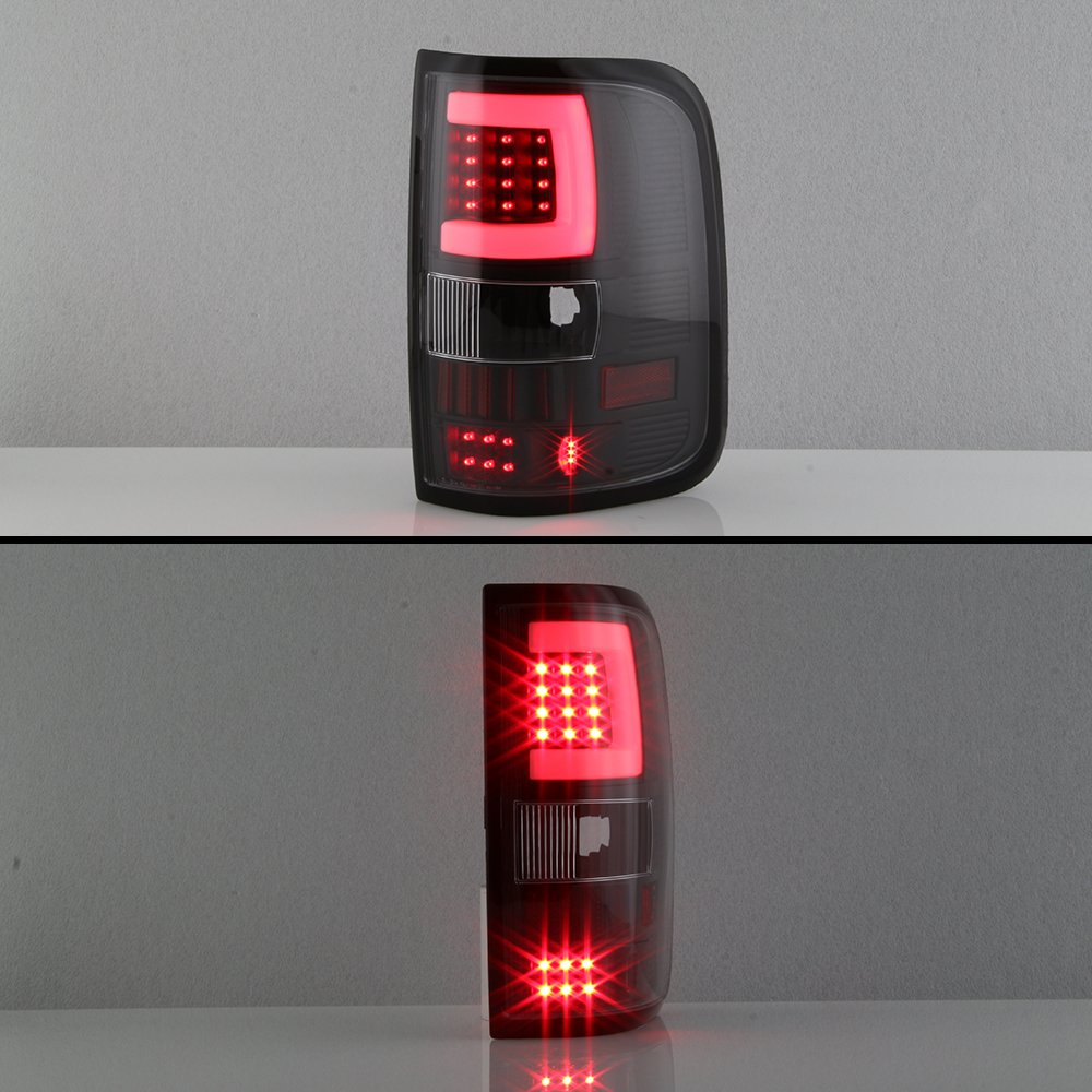 AKKON LED Tail Lights for 2004-2008 Ford F150 - Black Smoke Tube Style Brake Lamps Replacement Set (Enhance Visibility & Style for Night Driving & Off-Road Adventures)