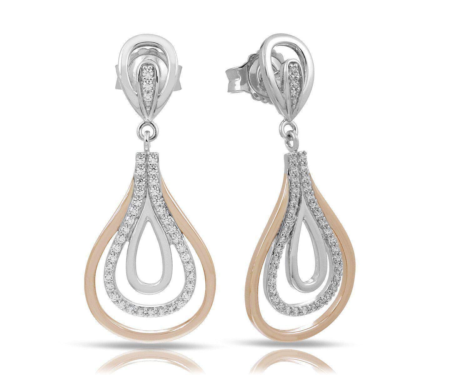 Belle Etoile Onda Silver Earrings for Women - Elegant Dangle Drop Earrings for Party, Wedding & Everyday Wear