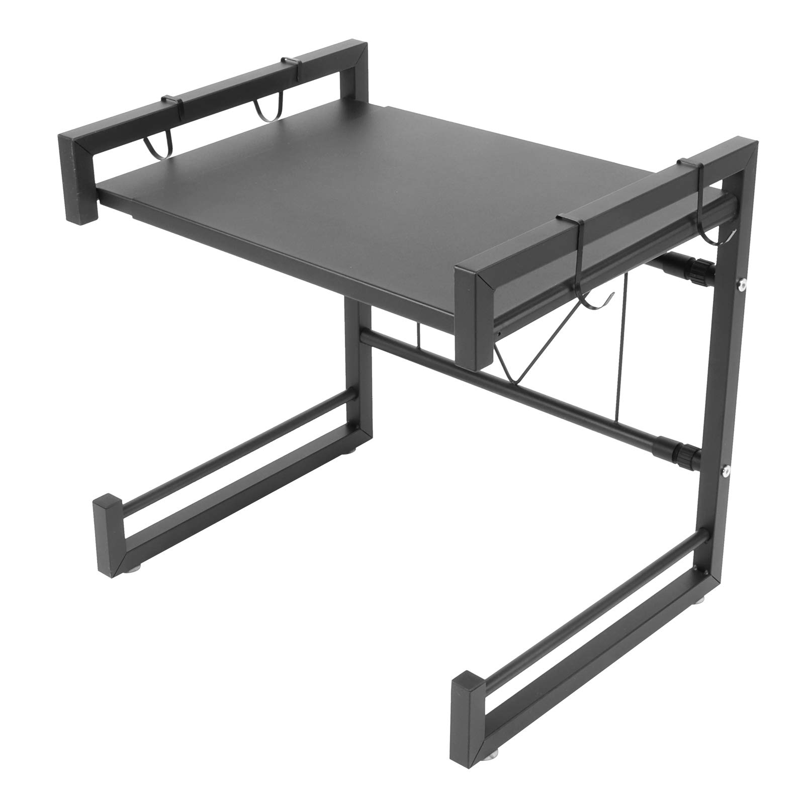 Stainless Steel Microwave Oven Shelf - Expandable Kitchen Storage Rack for Countertop, Retractable Oven Stand Holder with Adjustable Width, Perfect for Small Space Organization in Kitchen, Pantry or Dorm Room