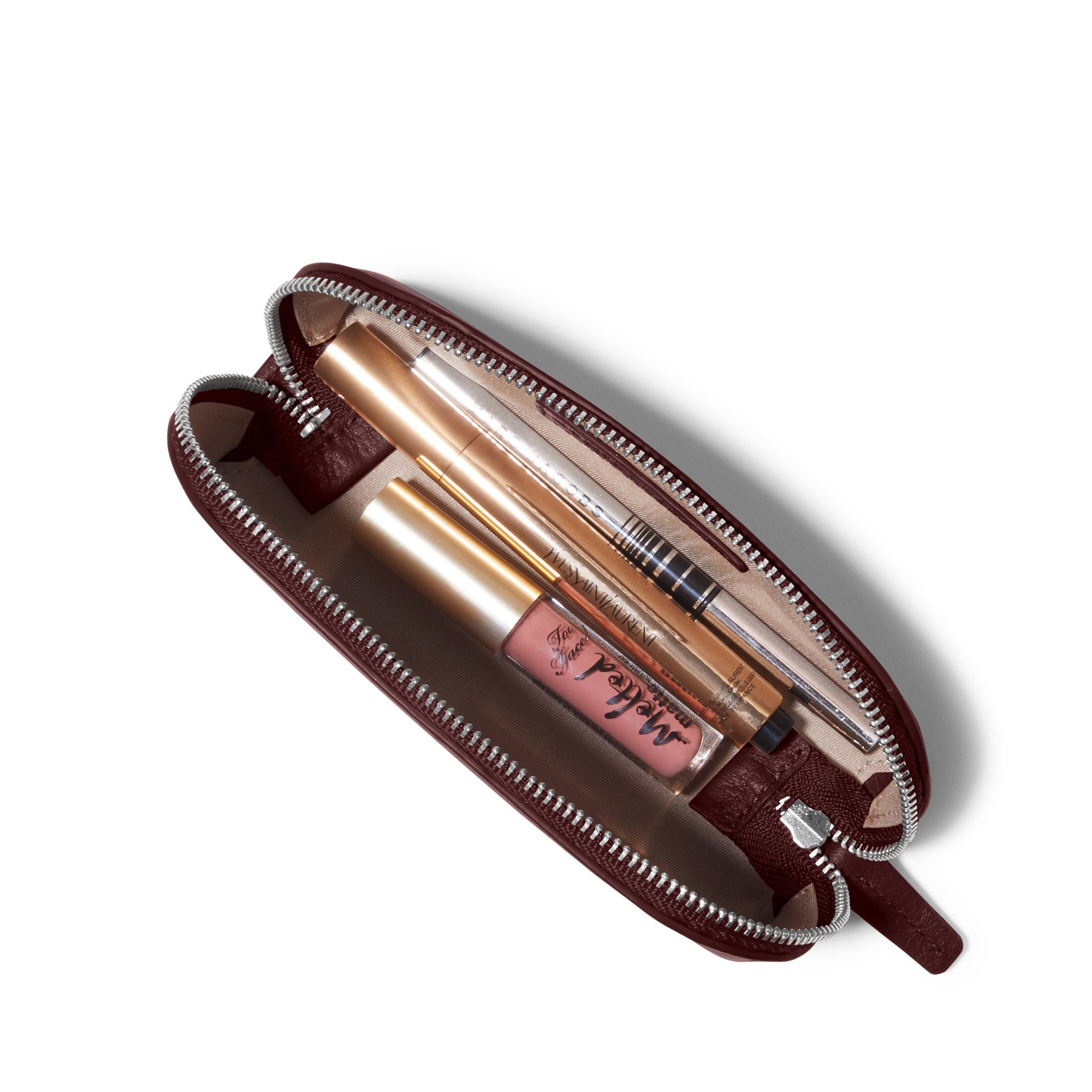 Premium Travel Makeup Bag - Waterproof Cosmetic Organizer Pouch (Bordeaux Red) for Women | Perfect for Airplane Carry-on, Gym & Vacation Essentials Storage