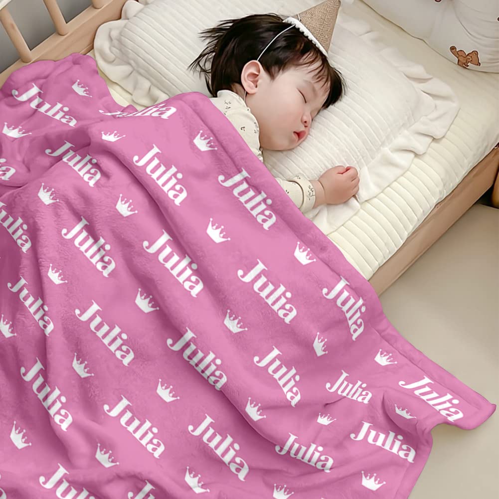 Personalized Yoke Style Blankets for Kids & Adults - Custom Name Baby Blanket, Gift for Mom on Christmas, Birthday, Valentine's Day | Cozy Home Decor, Nursery Essential, Thoughtful Present for Special Occasions